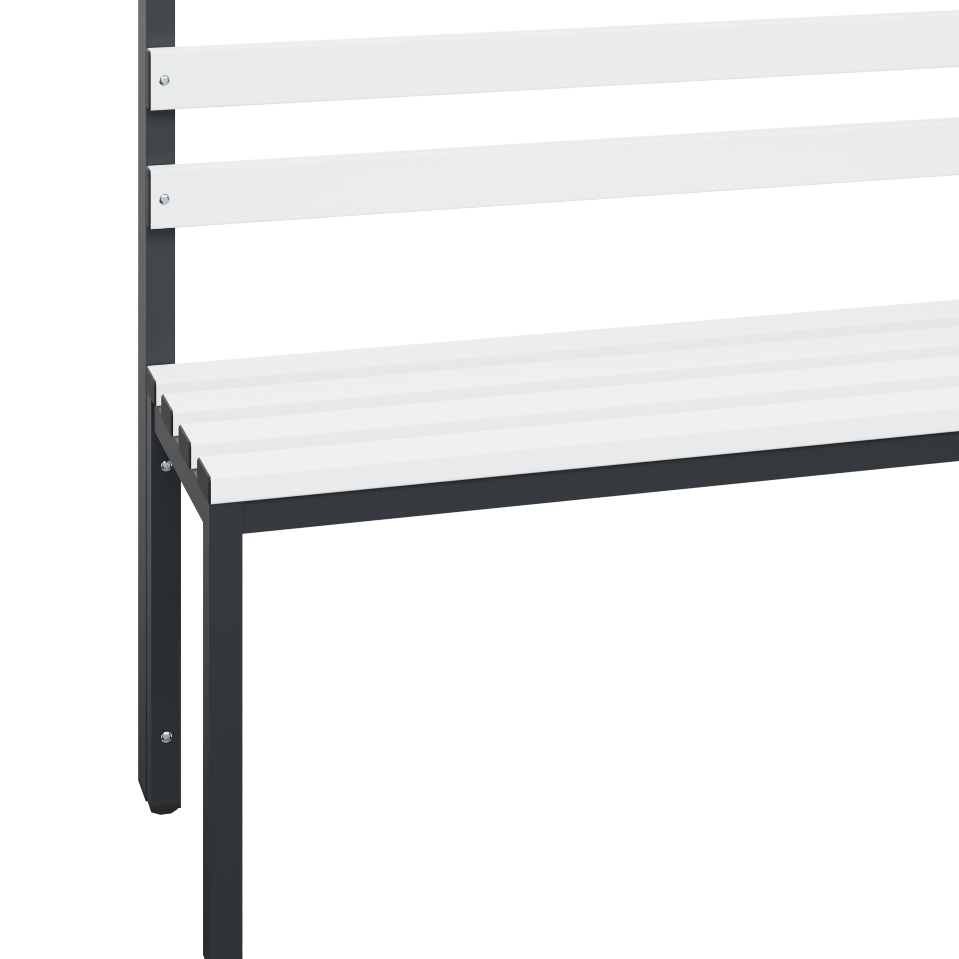 C+P Garderobenbank Solid, 1716x1000x412mm, 7021/Weiß