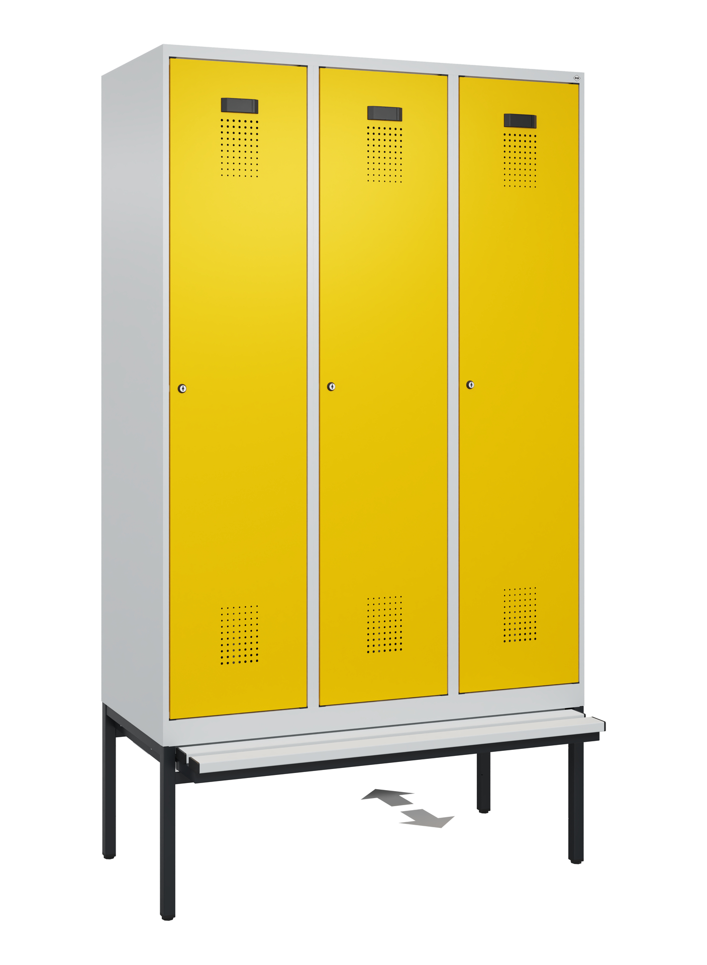 C+P Spind Evolo PLUS, Bank, 3 Abteile, 2120x1200x815mm