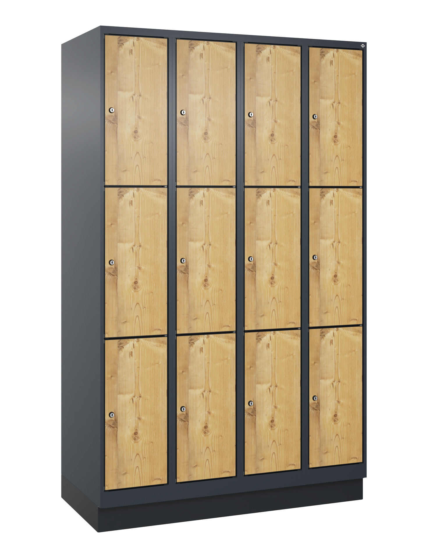 C+P Schlie�fachschrank Evolo PLUS, Sockel, 12 F�cher, 1950x1200x500mm