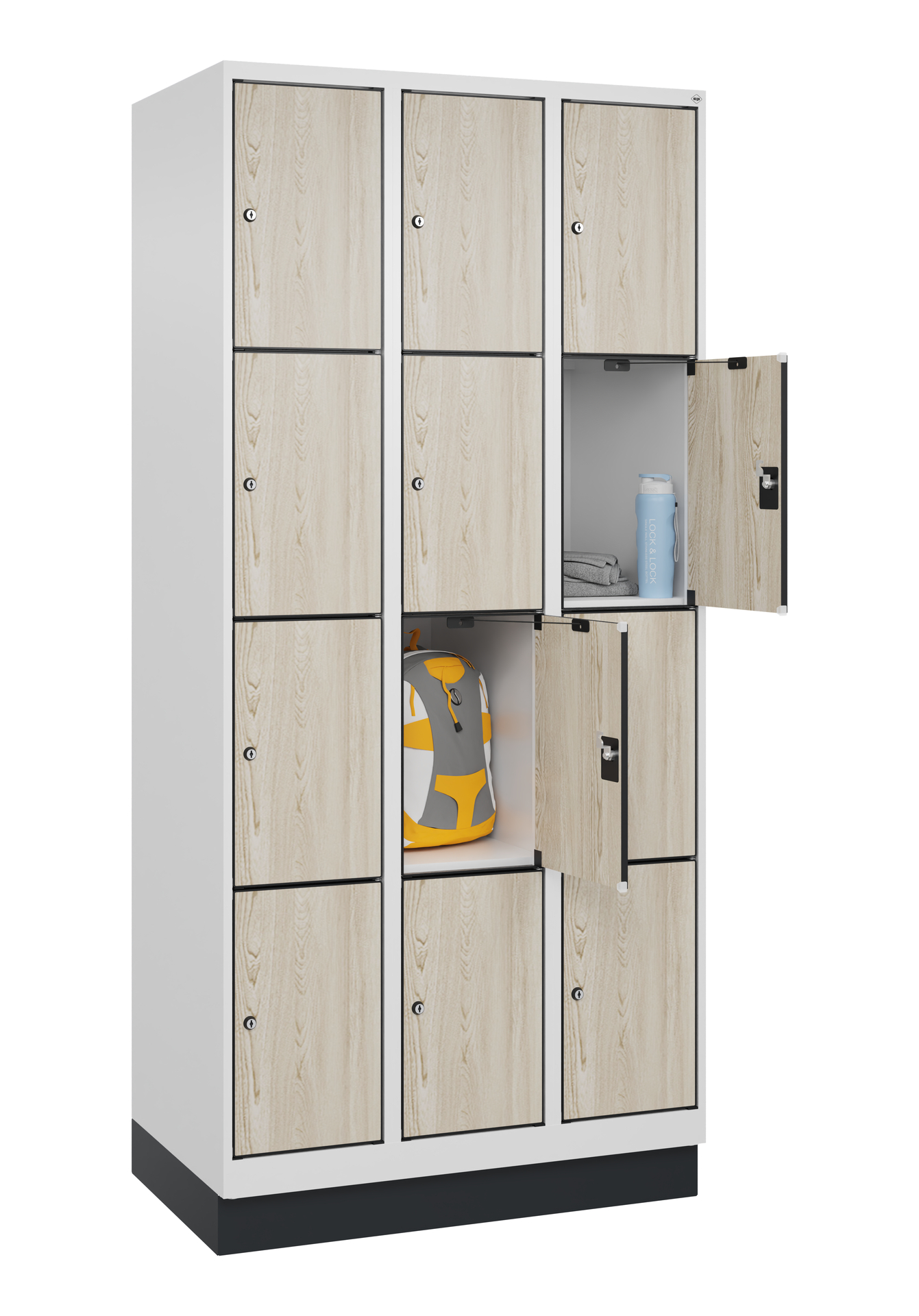 C+P Schlie�fachschrank Evolo PLUS, Sockel, 12 F�cher, 1950x900x500mm