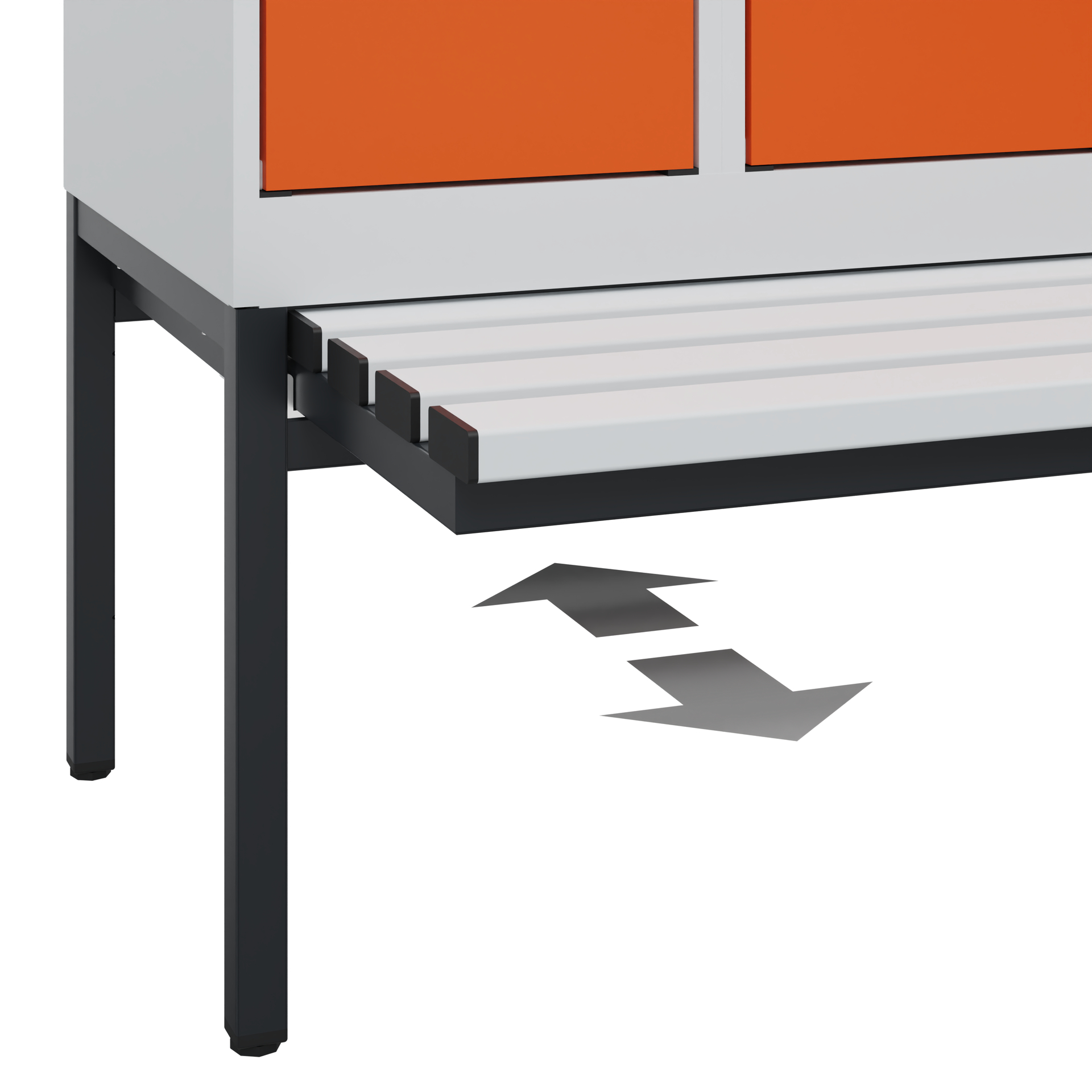 C+P Doppelstöckiger Spind Evolo PLUS, 2 Fächer, 2120x300x815mm