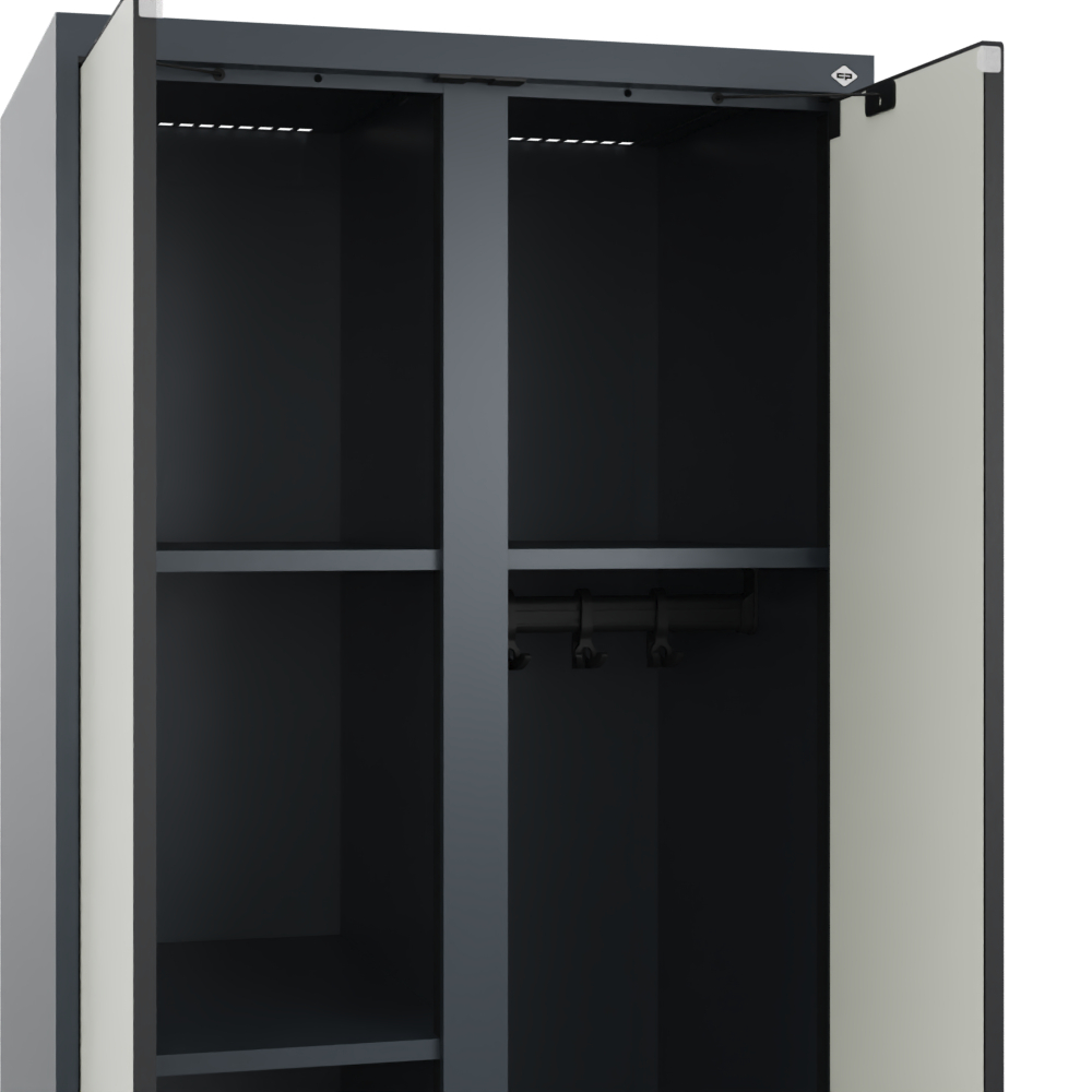 C+P Aufbewahrungsspind Evolo PLUS, 2 Abteile, 1850x600x500mm