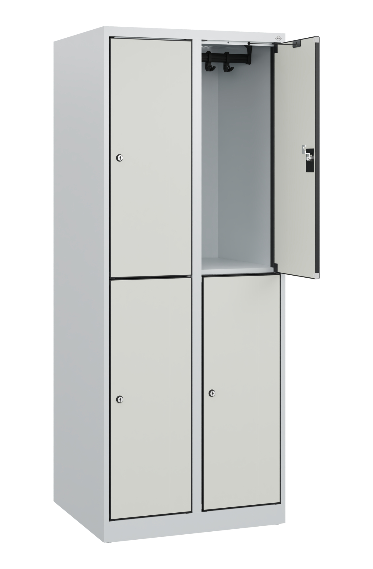 C+P Doppelst�ckiger Schulspind Evolo PLUS, 4 F�cher, 1530x600x500mm