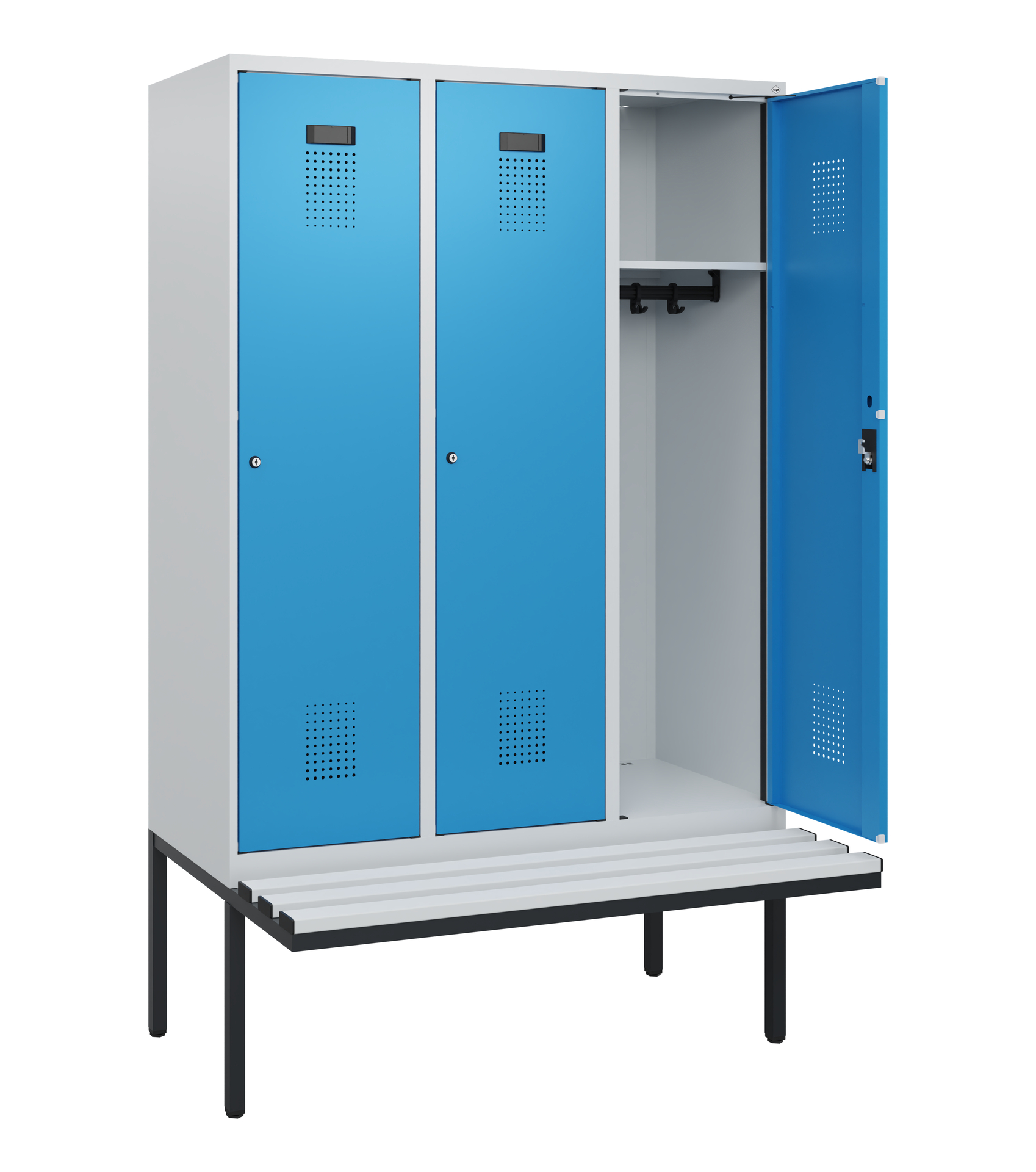 C+P Spind Evolo PLUS, Bank, 3 Abteile, 1950x1200x8