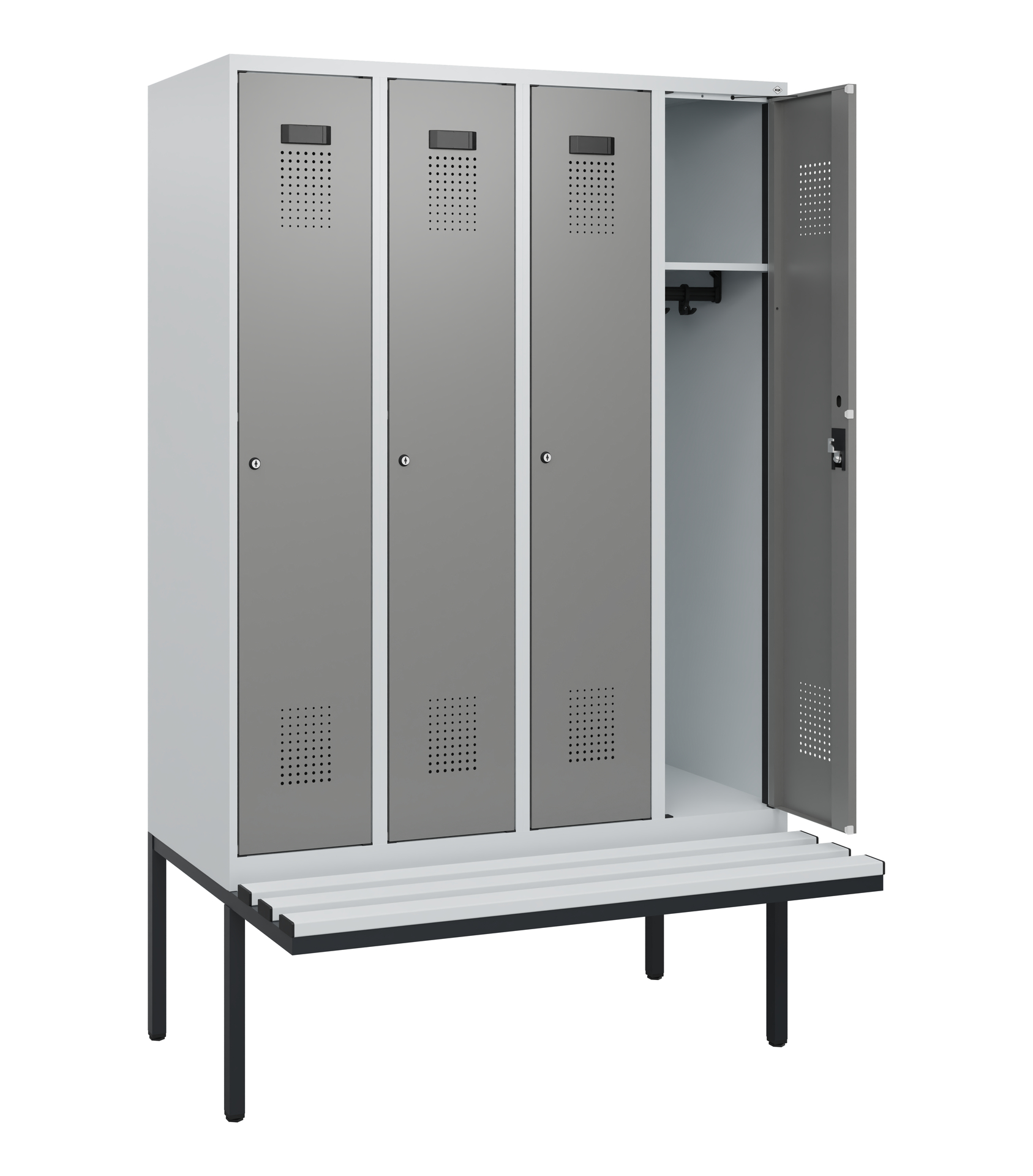 C+P Spind Evolo PLUS, Bank, 4 Abteile, 1950x1200x8