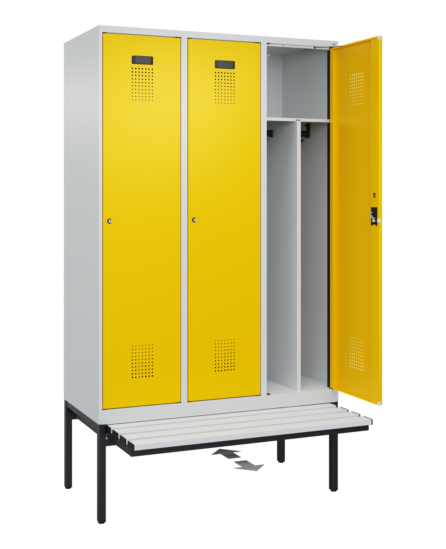 C+P Spind Evolo PLUS, Bank, 3 Abteile, 2120x1200x815mm