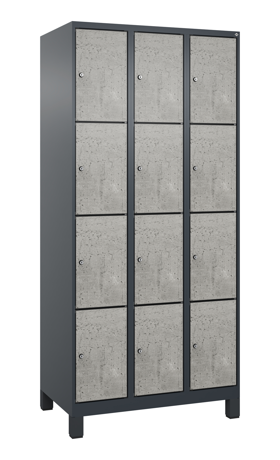 C+P Schlie�fachschrank Evolo PLUS, F��e, 12 F�cher, 1950x900x500mm