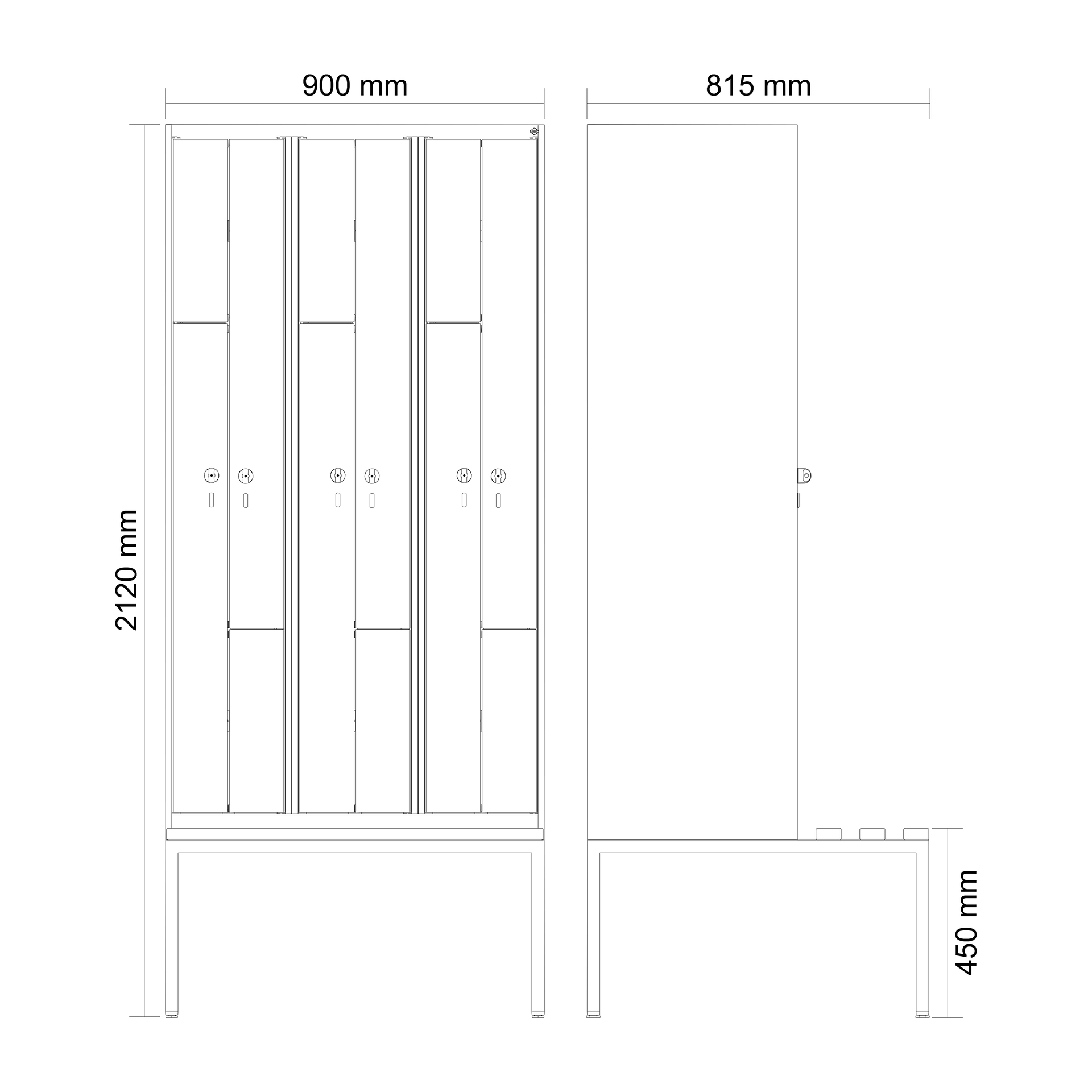 C+P Z-Spind Evolo PLUS, 6 F�cher, 2120x900x815mm