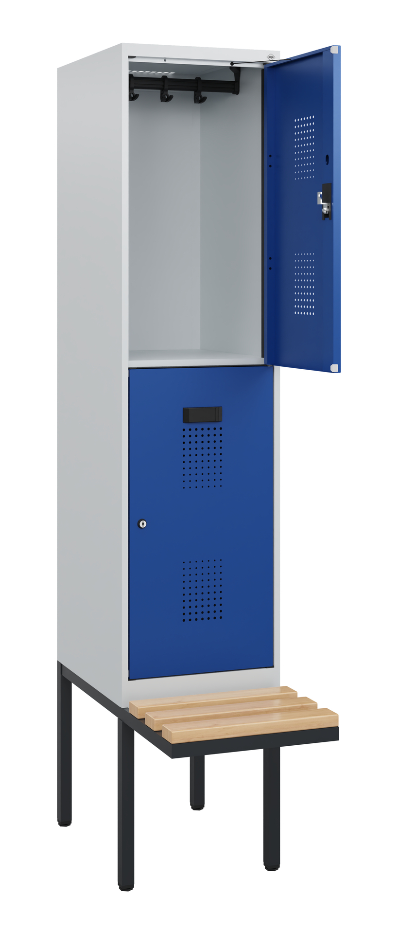 C+P Doppelstock-Spind Evolo PLUS, Bank, 2 Fächer, 