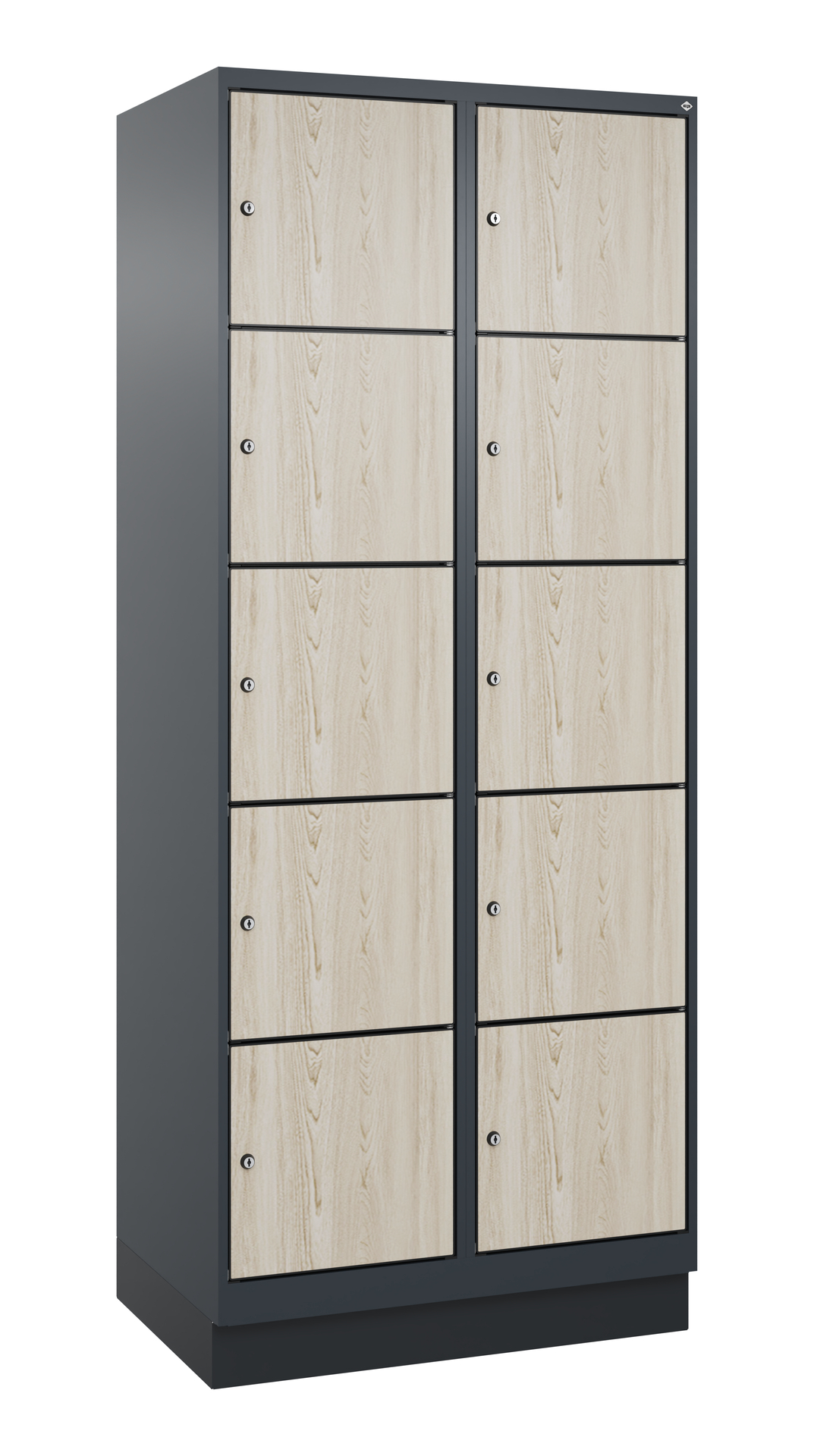 C+P Schlie�fachschrank Evolo PLUS, Sockel, 10 F�cher, 1950x800x500mm