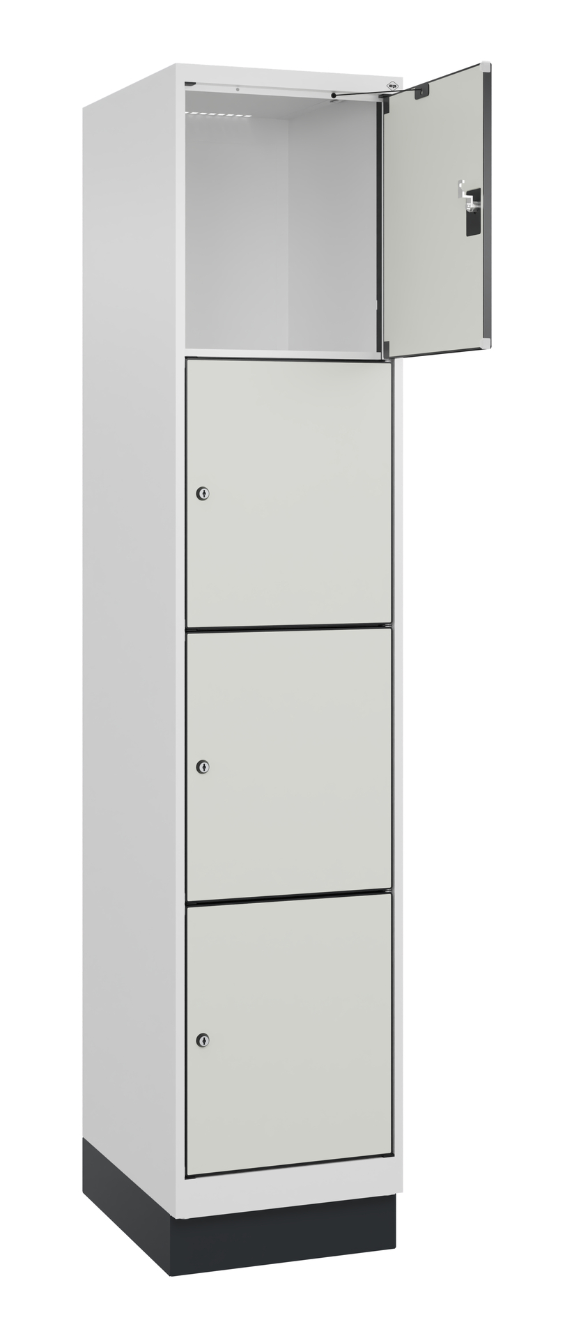 C+P Schlie�fachschrank Evolo PLUS, Sockel, 4 F�cher, 1950x400x500mm