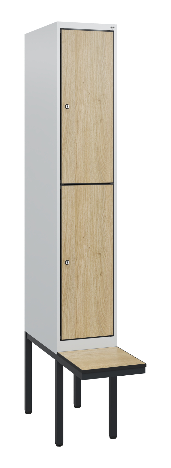 C+P Doppelst�ckiger Spind Evolo PLUS, 2 F�cher, 1950x300x815mm