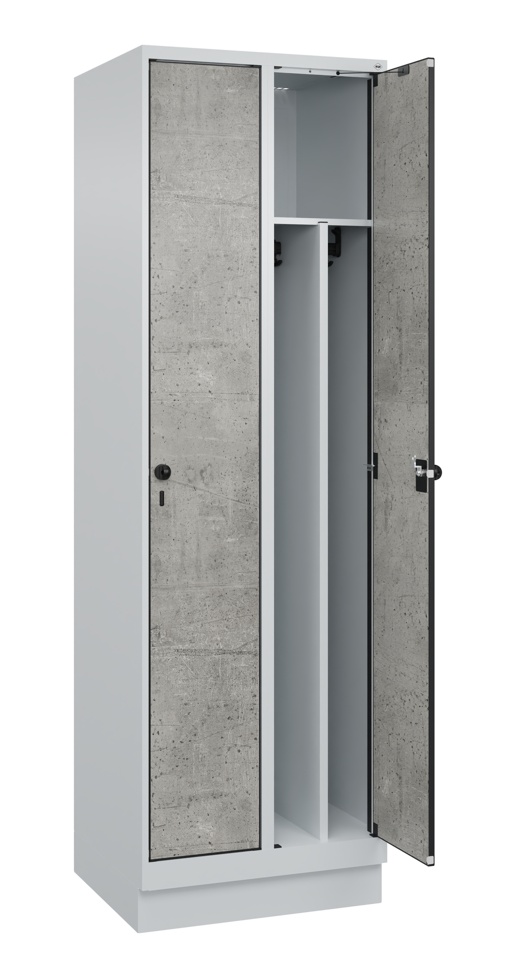 C+P Spind Evolo PLUS, Sockel, 2 Abteile, 1950x600x500mm
