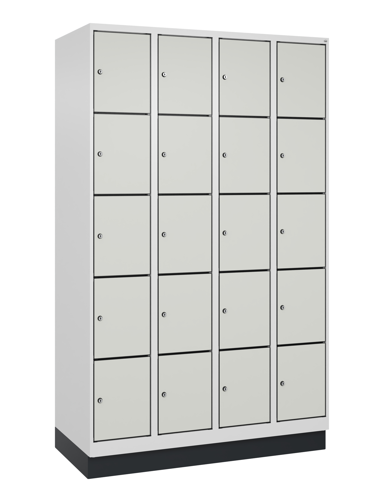 C+P Schlie�fachschrank Evolo PLUS, Sockel, 20 F�cher, 1950x1200x500mm