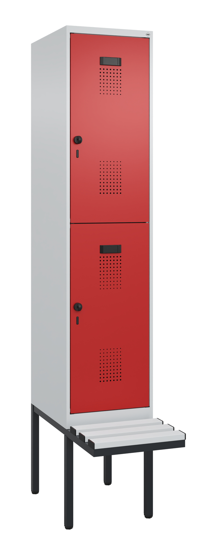 C+P Doppelstock-Spind Evolo PLUS, Bank, 2 Fächer, 