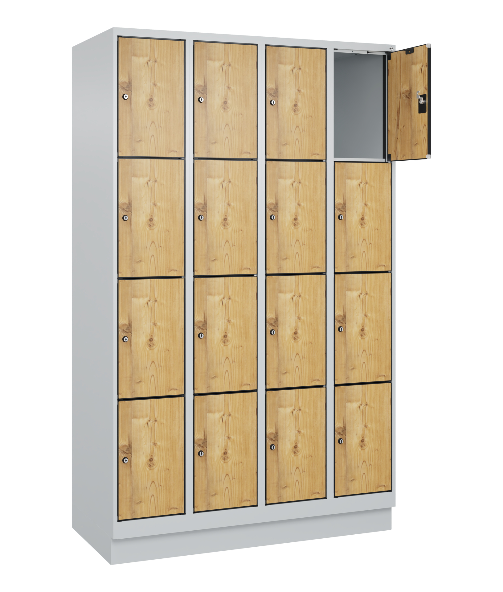 C+P Schlie�fachschrank Evolo PLUS, Sockel, 16 F�cher, 1950x1200x500mm