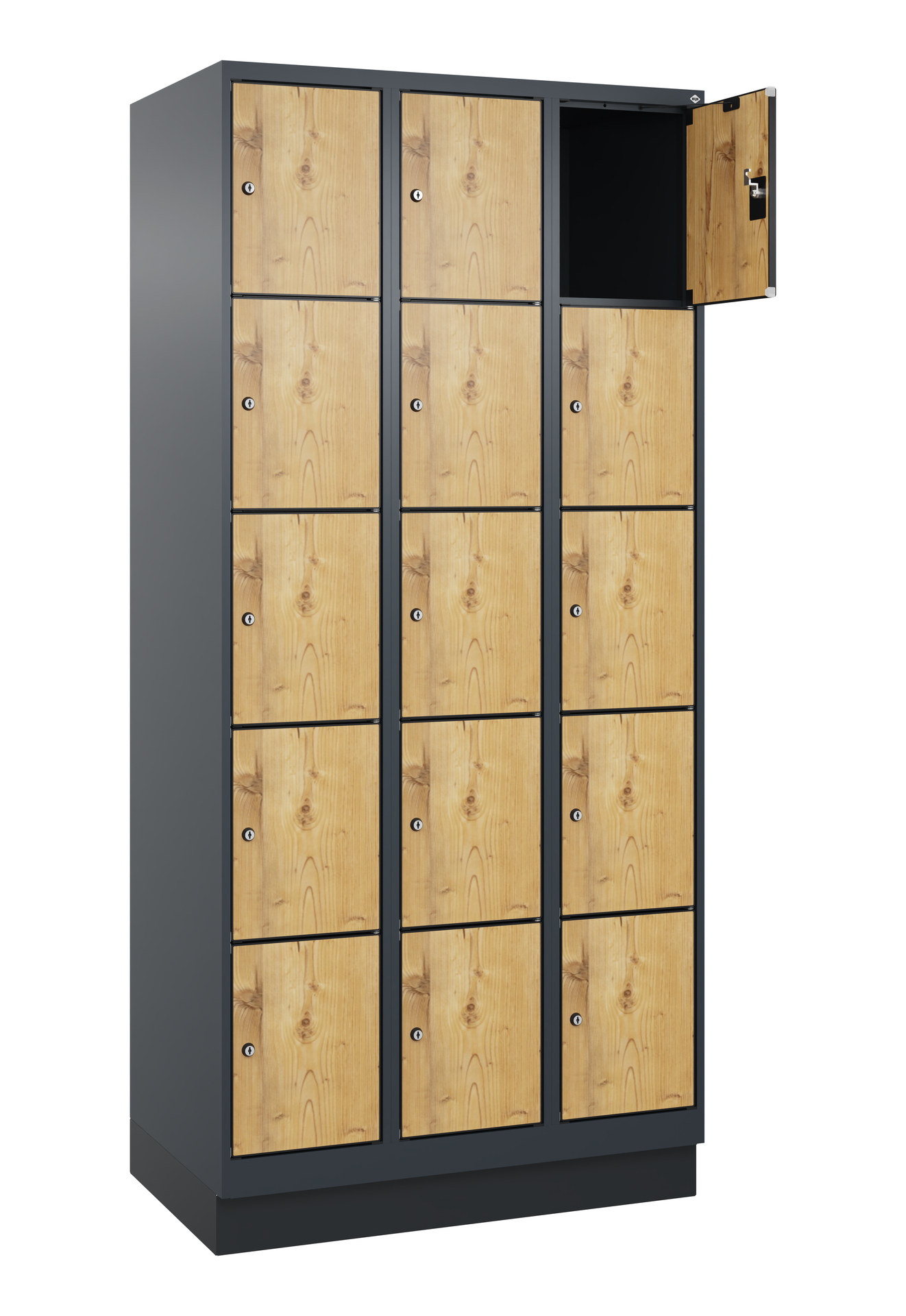 C+P Schlie�fachschrank Evolo PLUS, Sockel, 15 F�cher, 1950x900x500mm