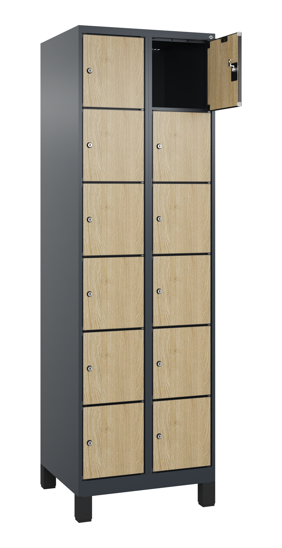 C+P Schlie�fachschrank Evolo PLUS, F��e, 12 F�cher, 1950x600x500mm