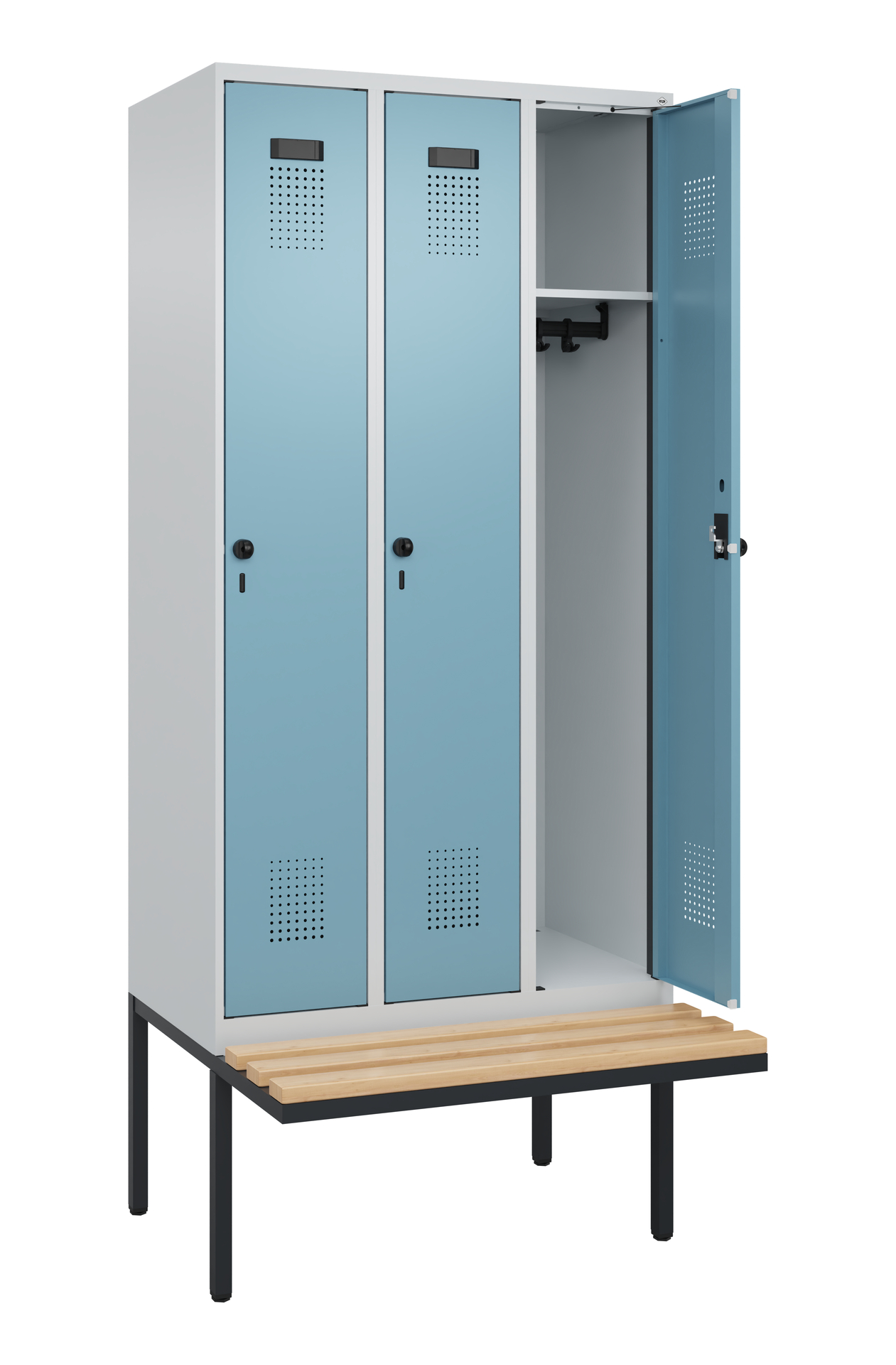 C+P Spind Evolo PLUS, Bank, 3 Abteile, 2120x900x81