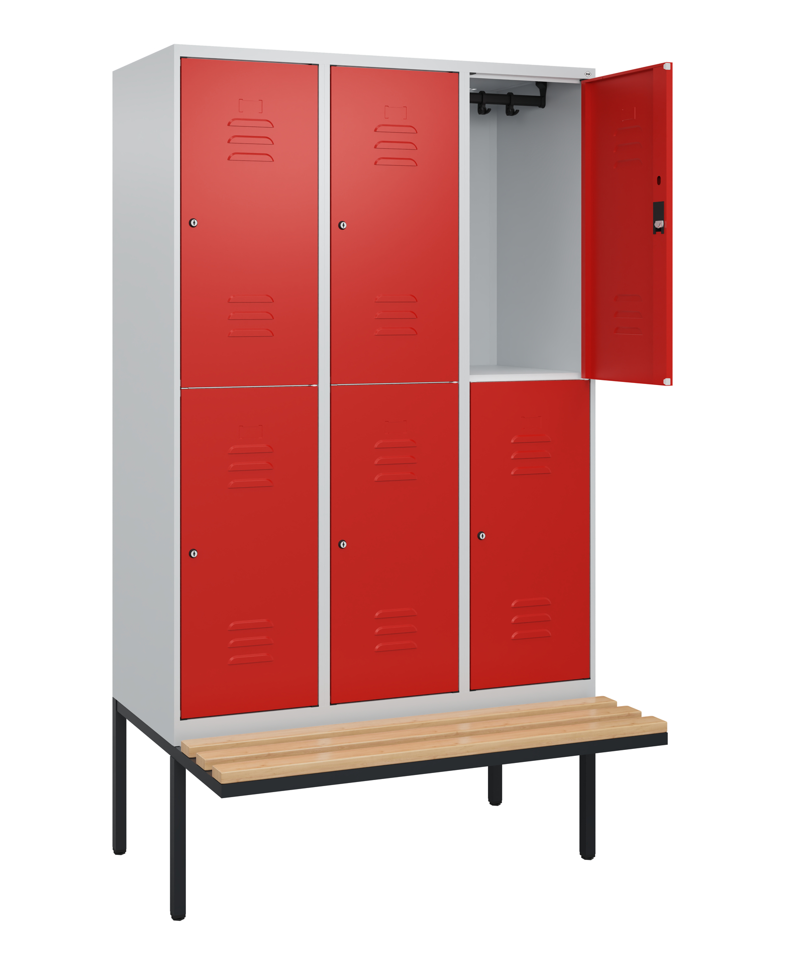 C+P Garderobekast Classic PLUS, 6 vakken, 2120x1200x815mm, 7035/3020