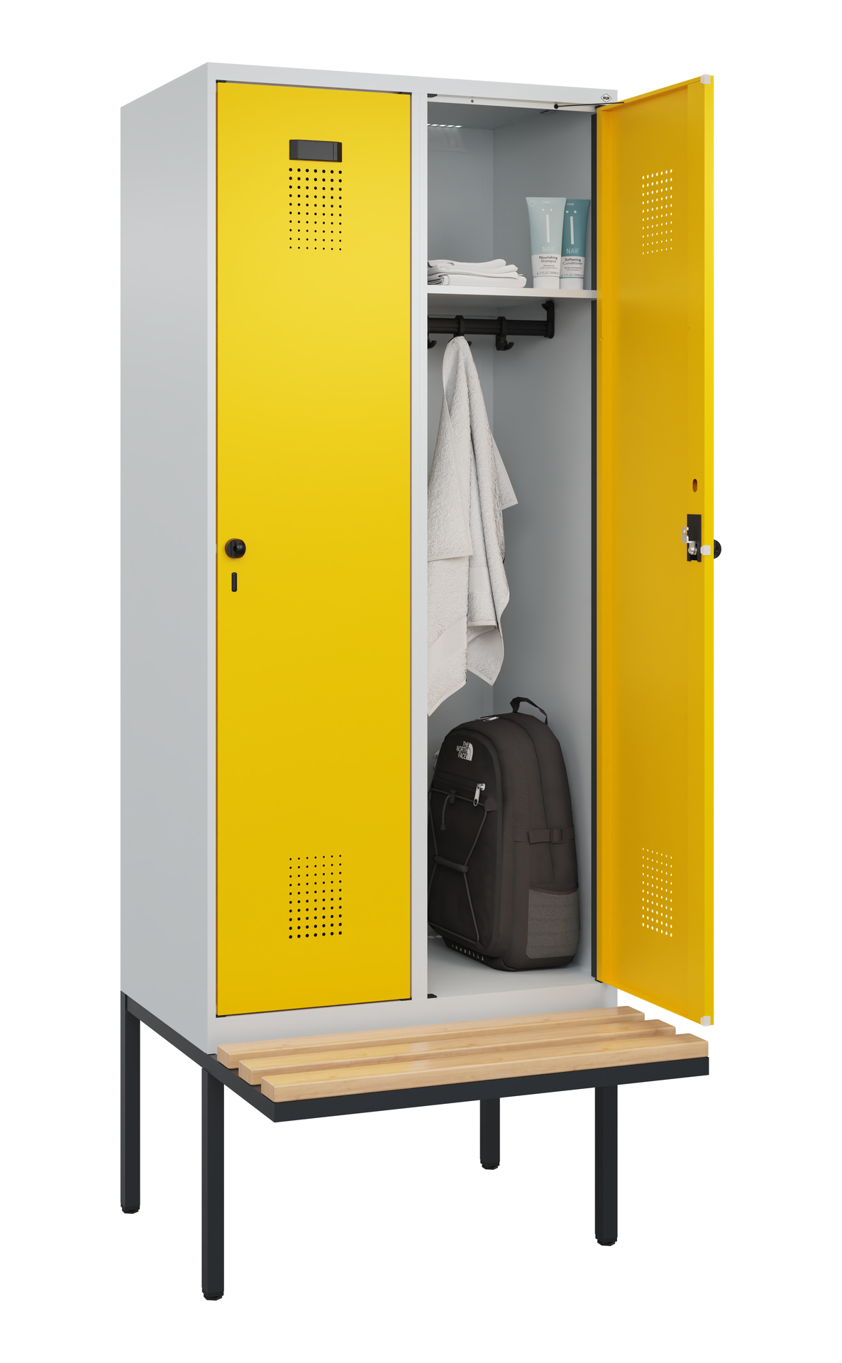 C+P Spind Evolo PLUS, Bank, 2 Abteile, 2120x800x81