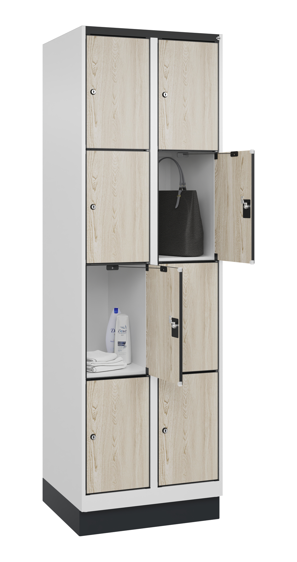 C+P Schlie�fachschrank Evolo PLUS, Sockel, 8 F�cher, 1950x600x500mm