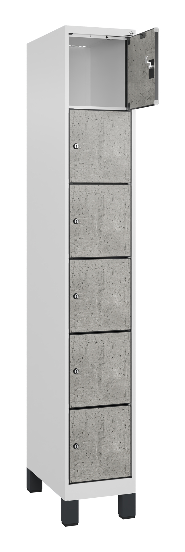 C+P Schlie�fachschrank Evolo PLUS, F��e, 6 F�cher, 1950x300x500mm