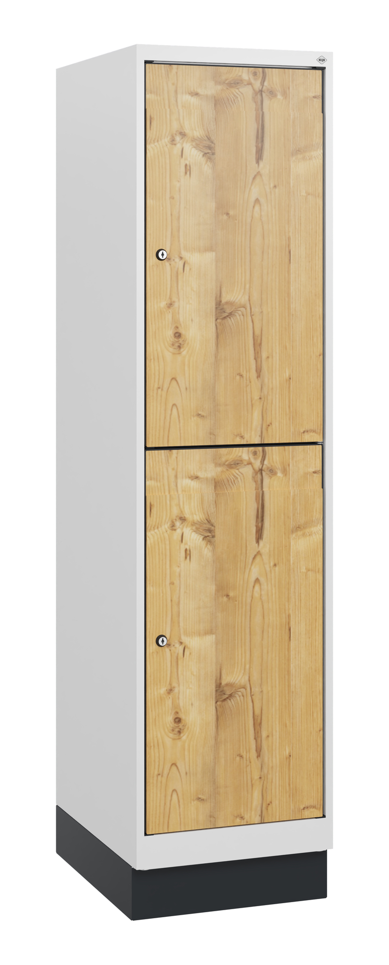 C+P Doppelst�ckiger Schulspind Evolo PLUS, Sockel, 2 F�cher, 1630x400x500mm