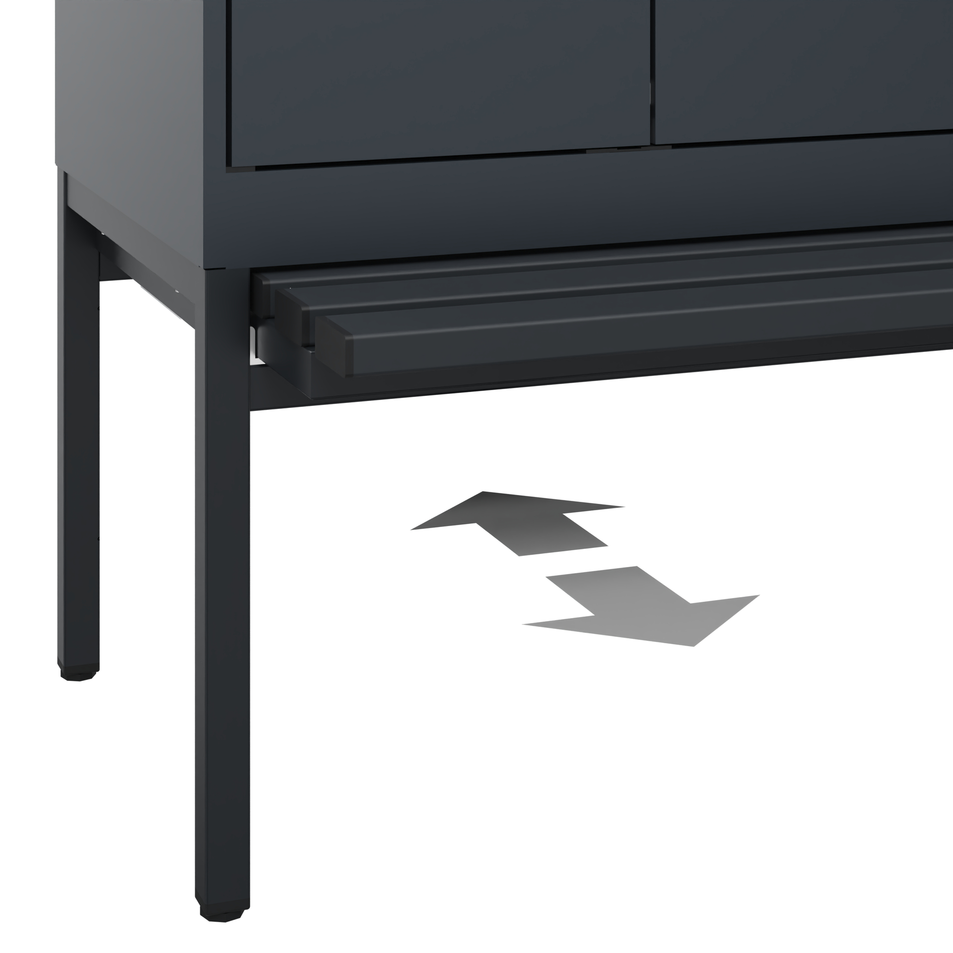 C+P Schwarz-Weiß-Spind Evolo PLUS, Bank, 2 Abteile, 2120x600x815mm