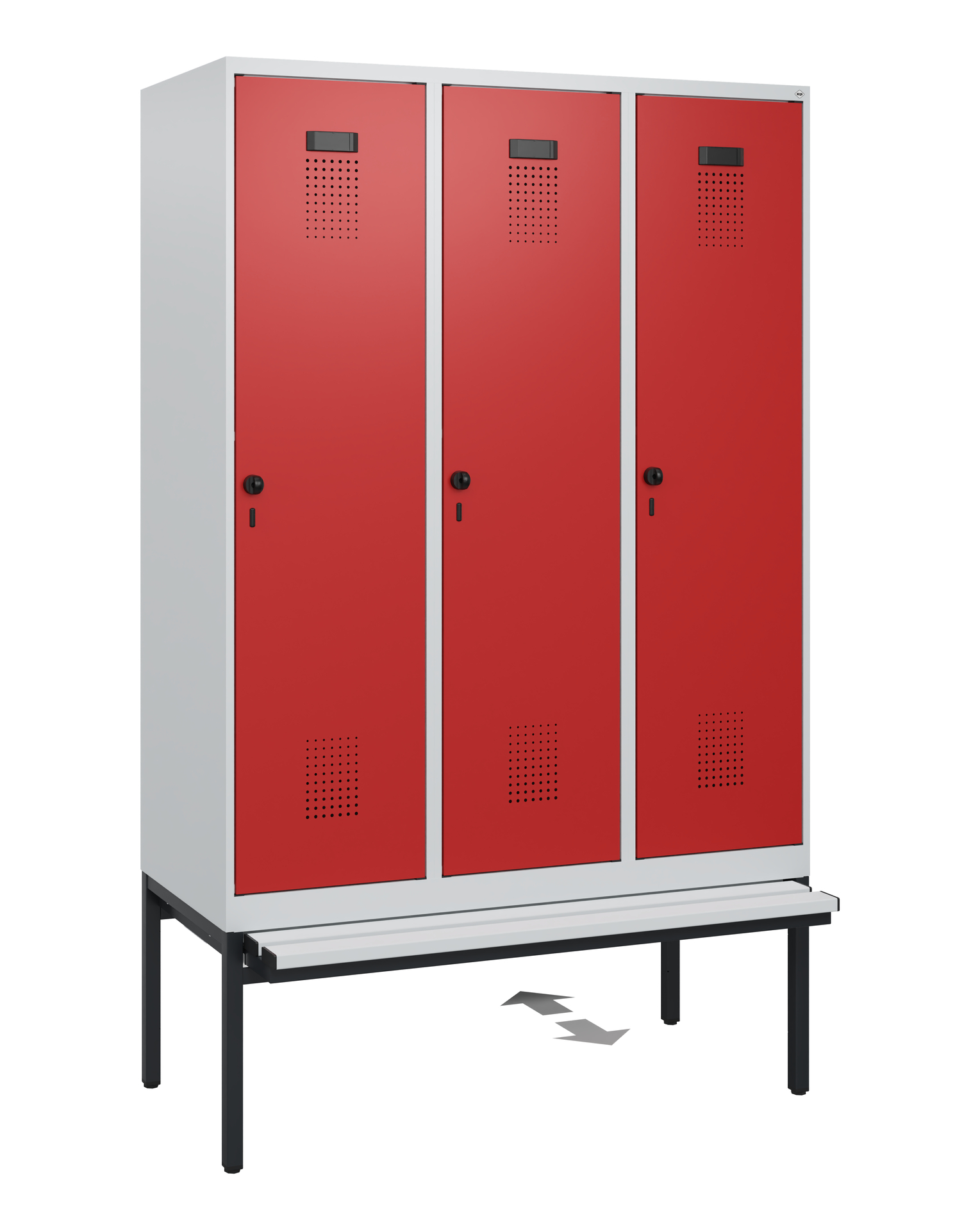 C+P Spind Evolo PLUS, Bank, 3 Abteile, 1950x1200x815mm