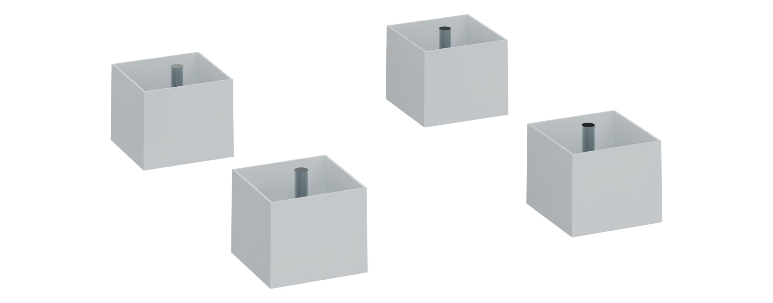 C+P kunststof voetjes, 100 mm hoog, met niveauregulering. Kleur: lichtgrijs, poten, 100x71x51mm, 7035