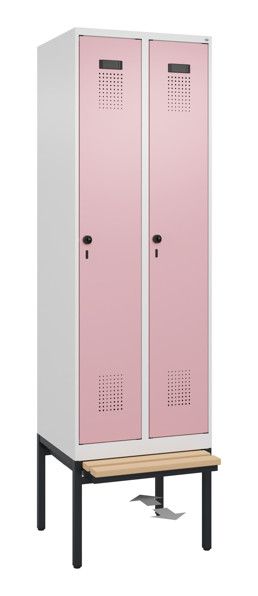 C+P Spind Evolo PLUS, Bank, 2 Abteile, 2120x600x815mm