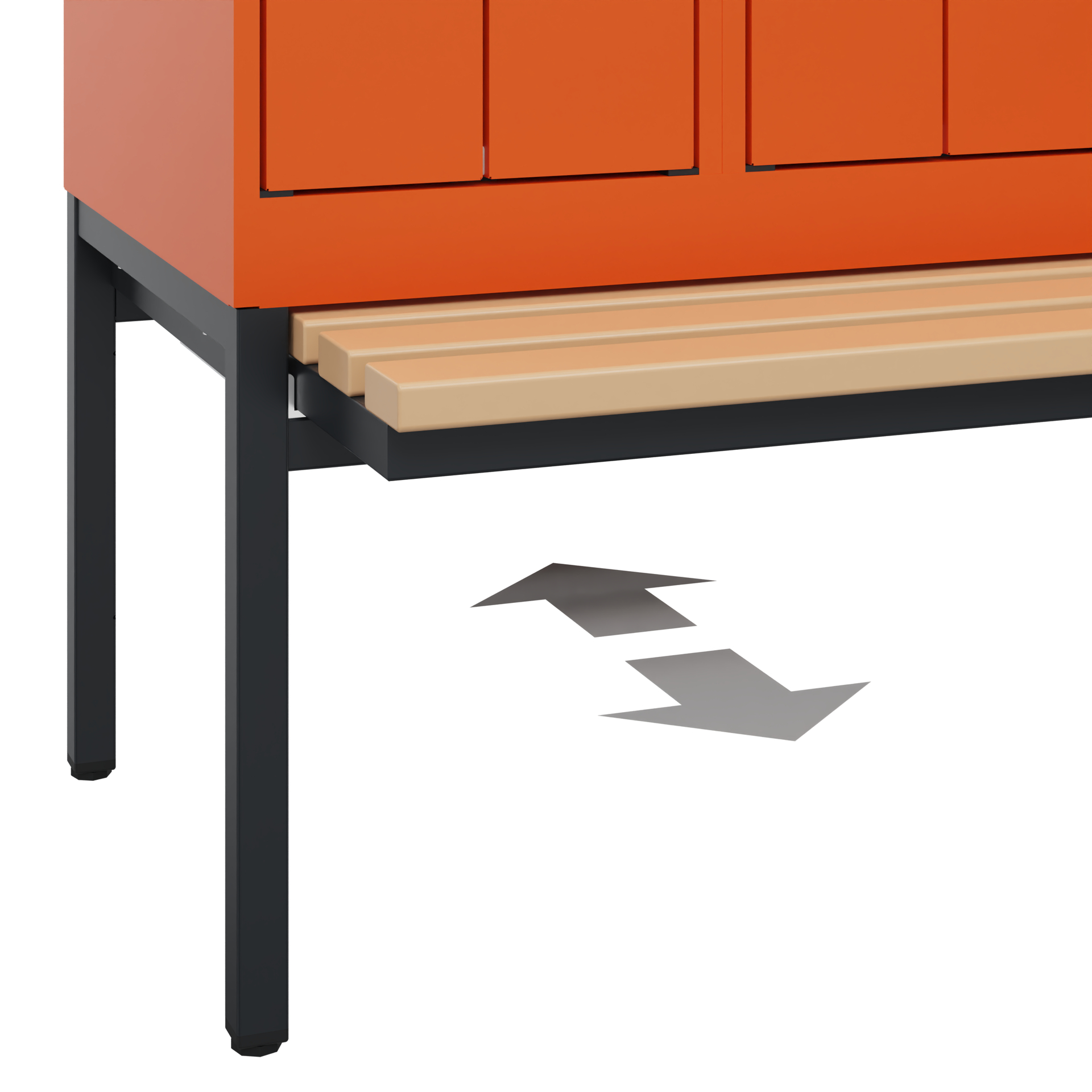 C+P Z-Spind Evolo PLUS, Bank, 2 Fächer, 2120x300x815mm