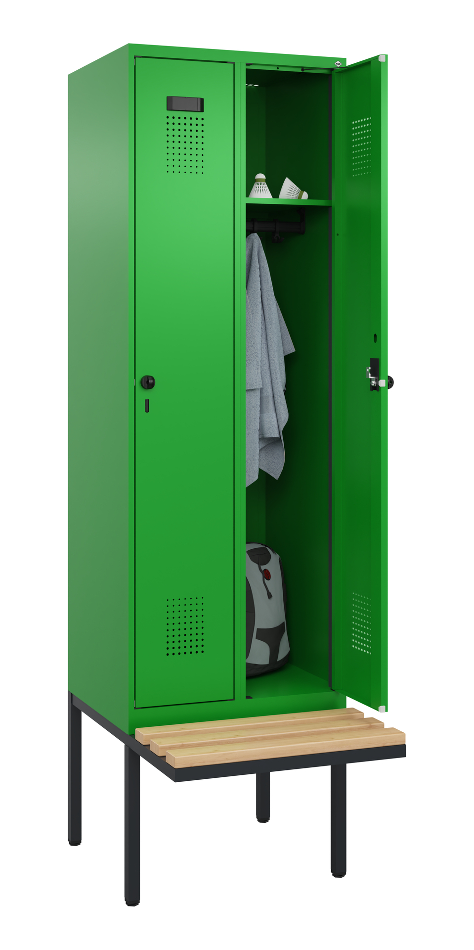 C+P Spind Evolo PLUS, Bank, 2 Abteil, 2120x600x815