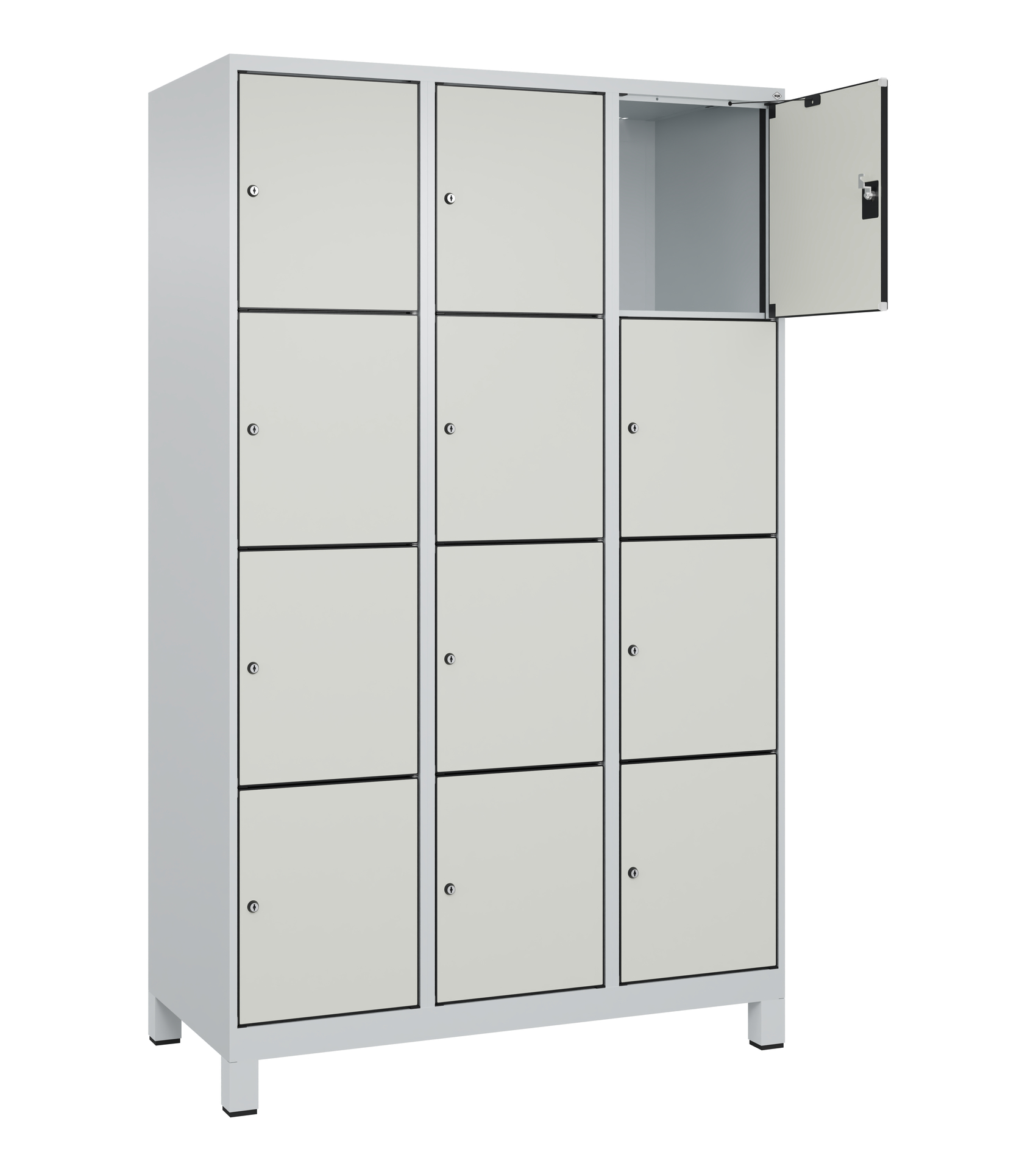 C+P Schlie�fachschrank Evolo PLUS, F��e, 12 F�cher, 1950x1200x500mm