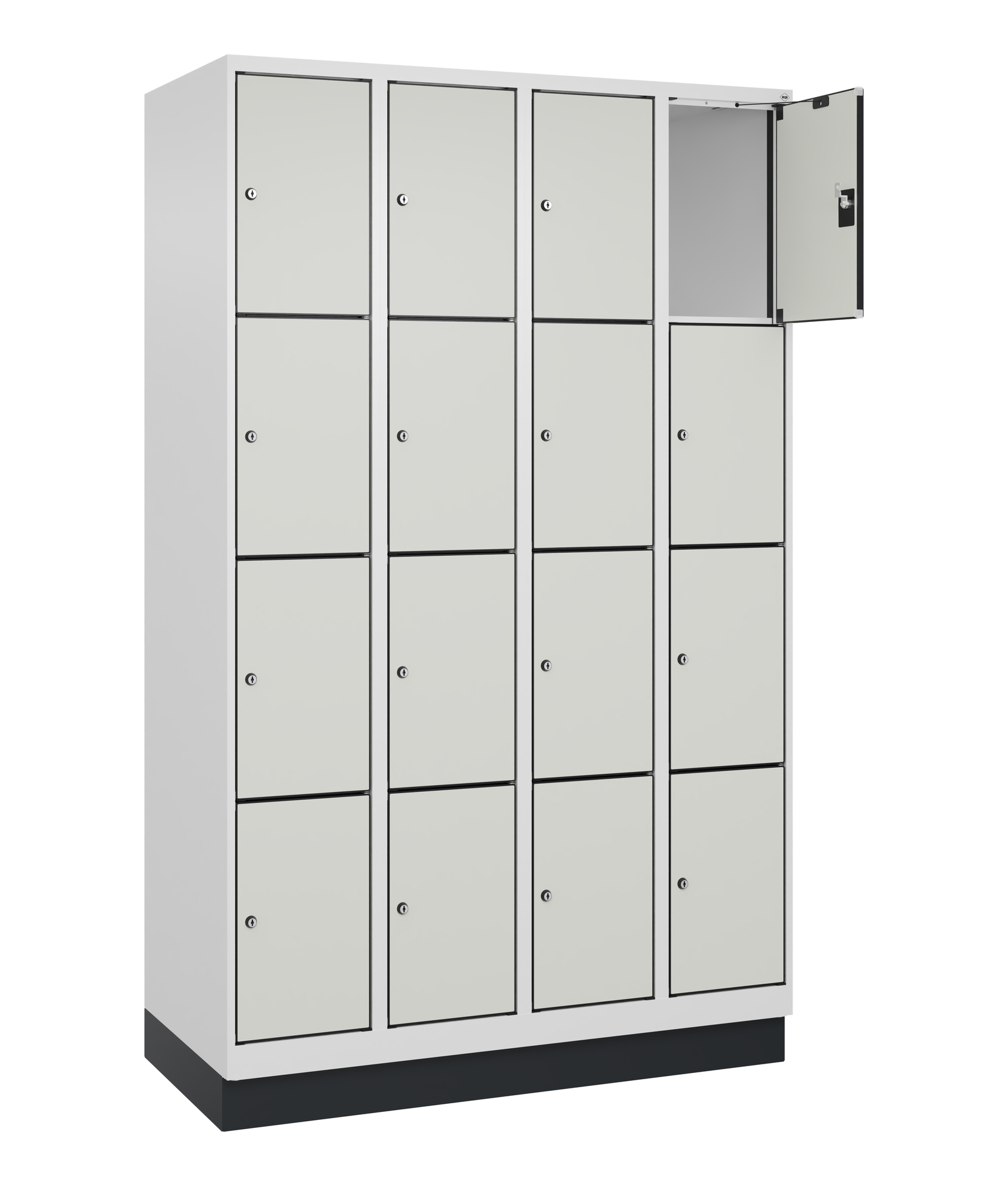 C+P Schlie�fachschrank Evolo PLUS, Sockel, 16 F�cher, 1950x1200x500mm