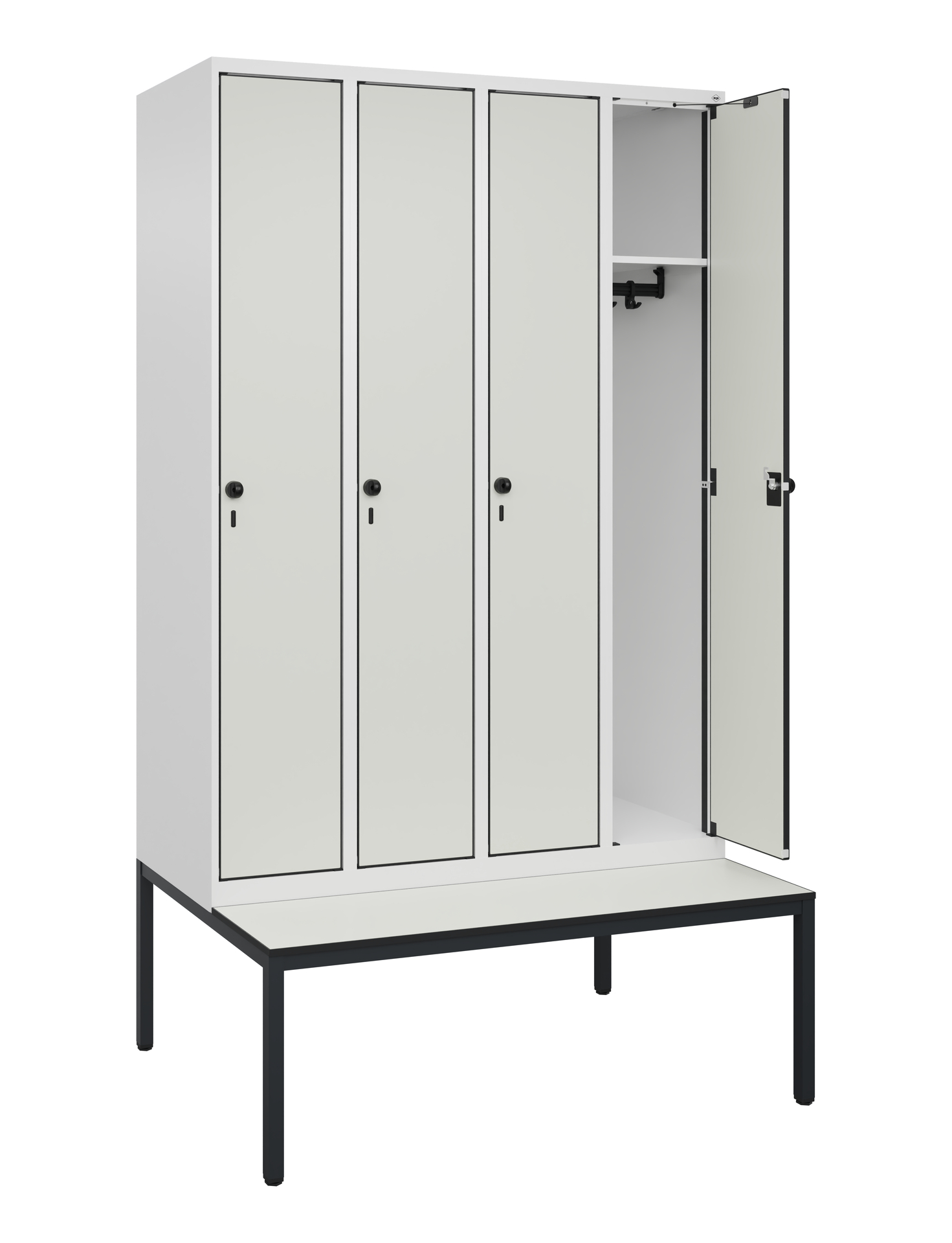C+P Spind Evolo PLUS, Bank, 4 Abteile, 2120x1200x815mm