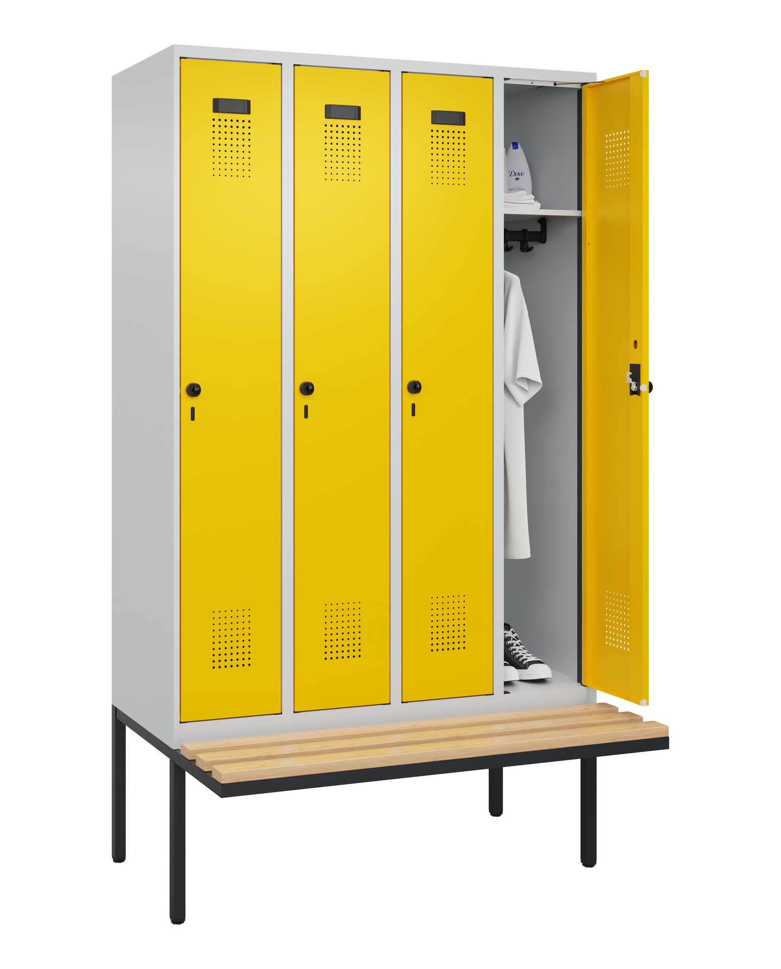 C+P Spind Evolo PLUS, Bank, 4 Abteile, 2120x1200x8