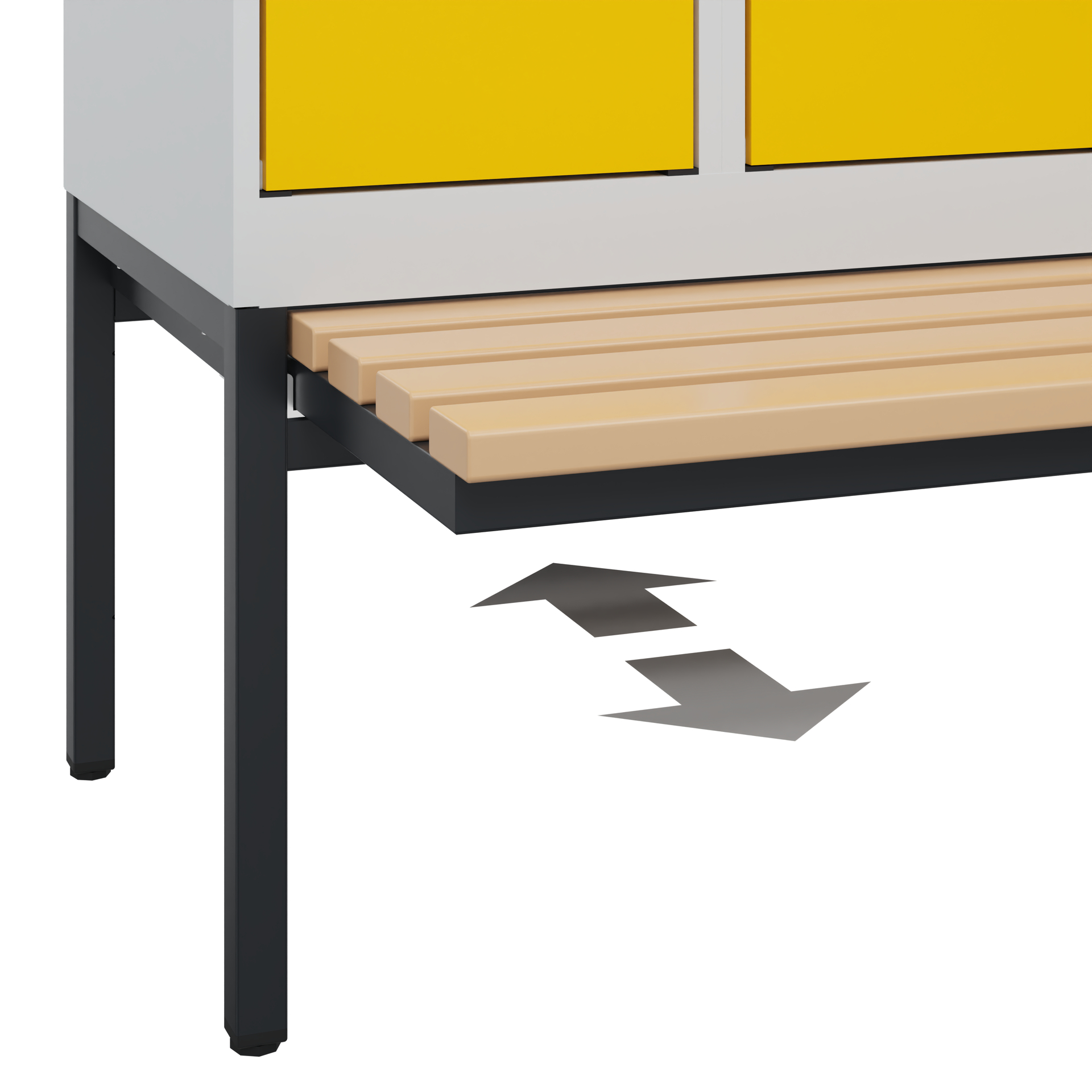 C+P Doppelstöckiger Spind Evolo PLUS, 2 Fächer, 2120x300x815mm
