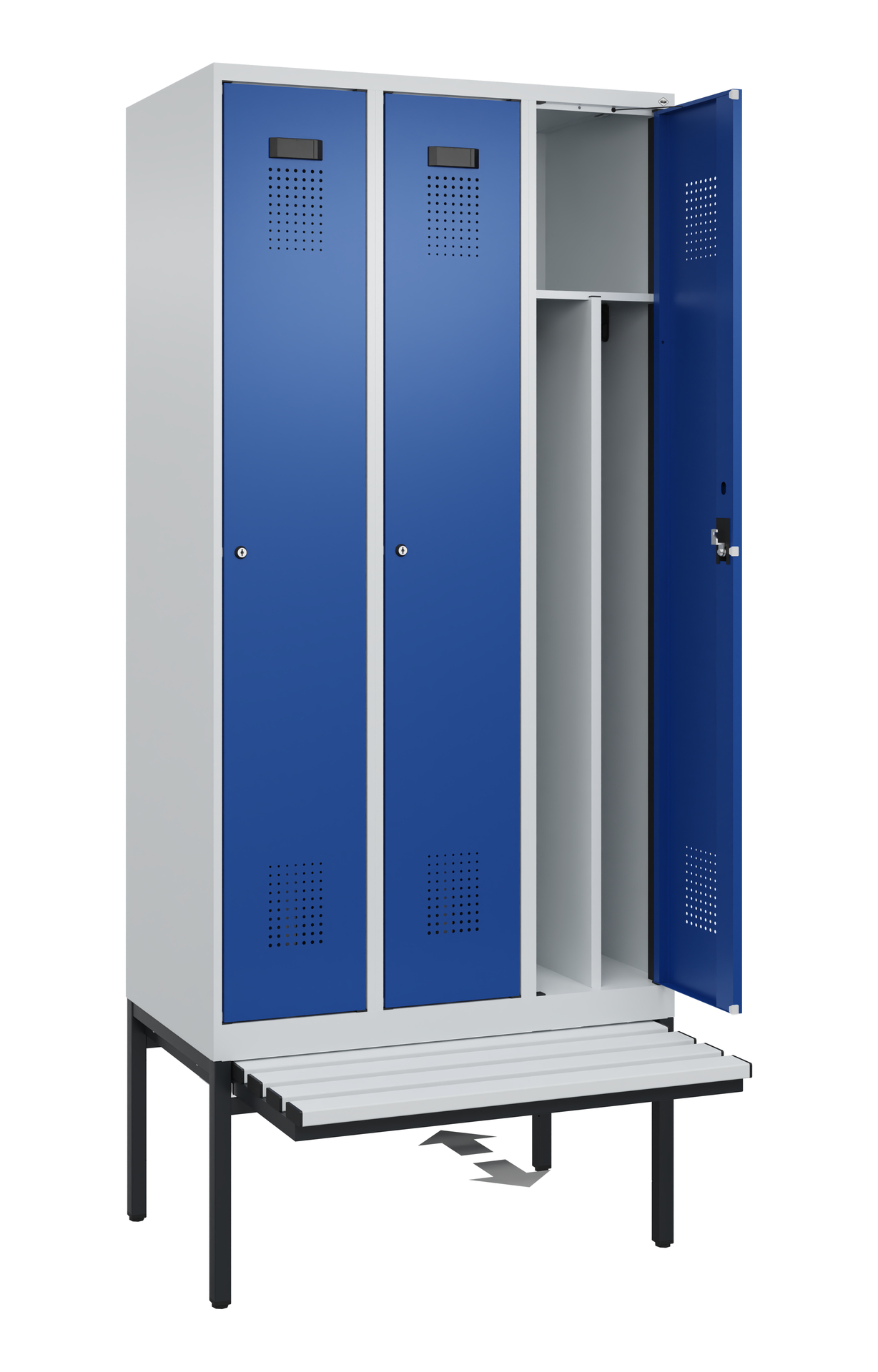 C+P Spind Evolo PLUS, Bank, 3 Abteile, 2120x900x815mm