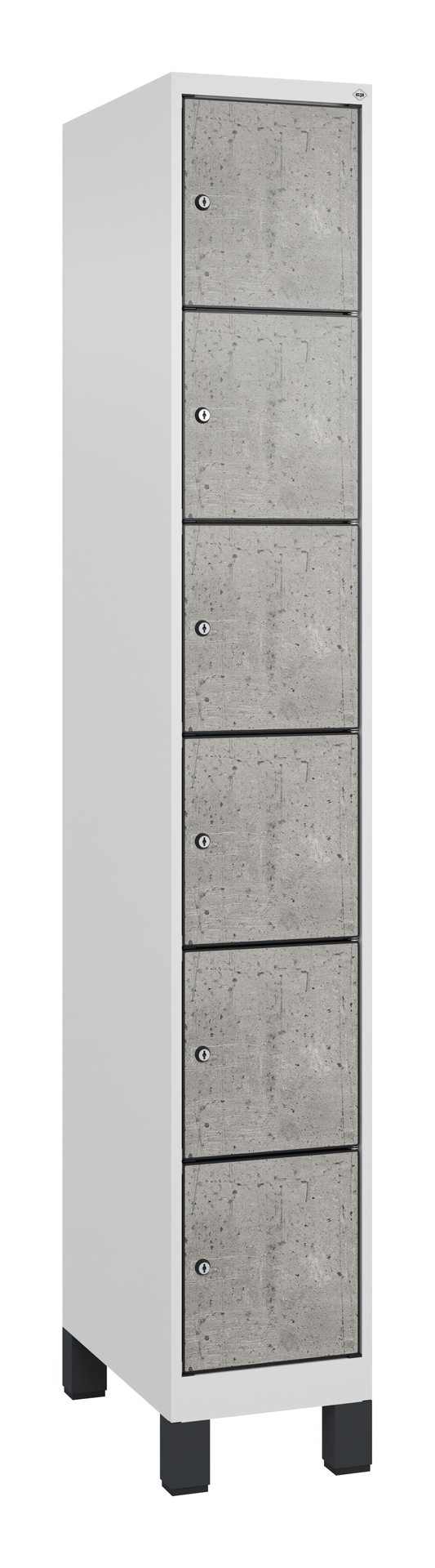 C+P Schlie�fachschrank Evolo PLUS, F��e, 6 F�cher, 1950x300x500mm
