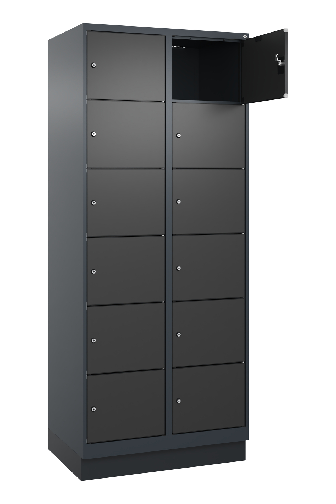 C+P Schlie�fachschrank Evolo PLUS, Sockel, 12 F�cher, 1950x800x500mm