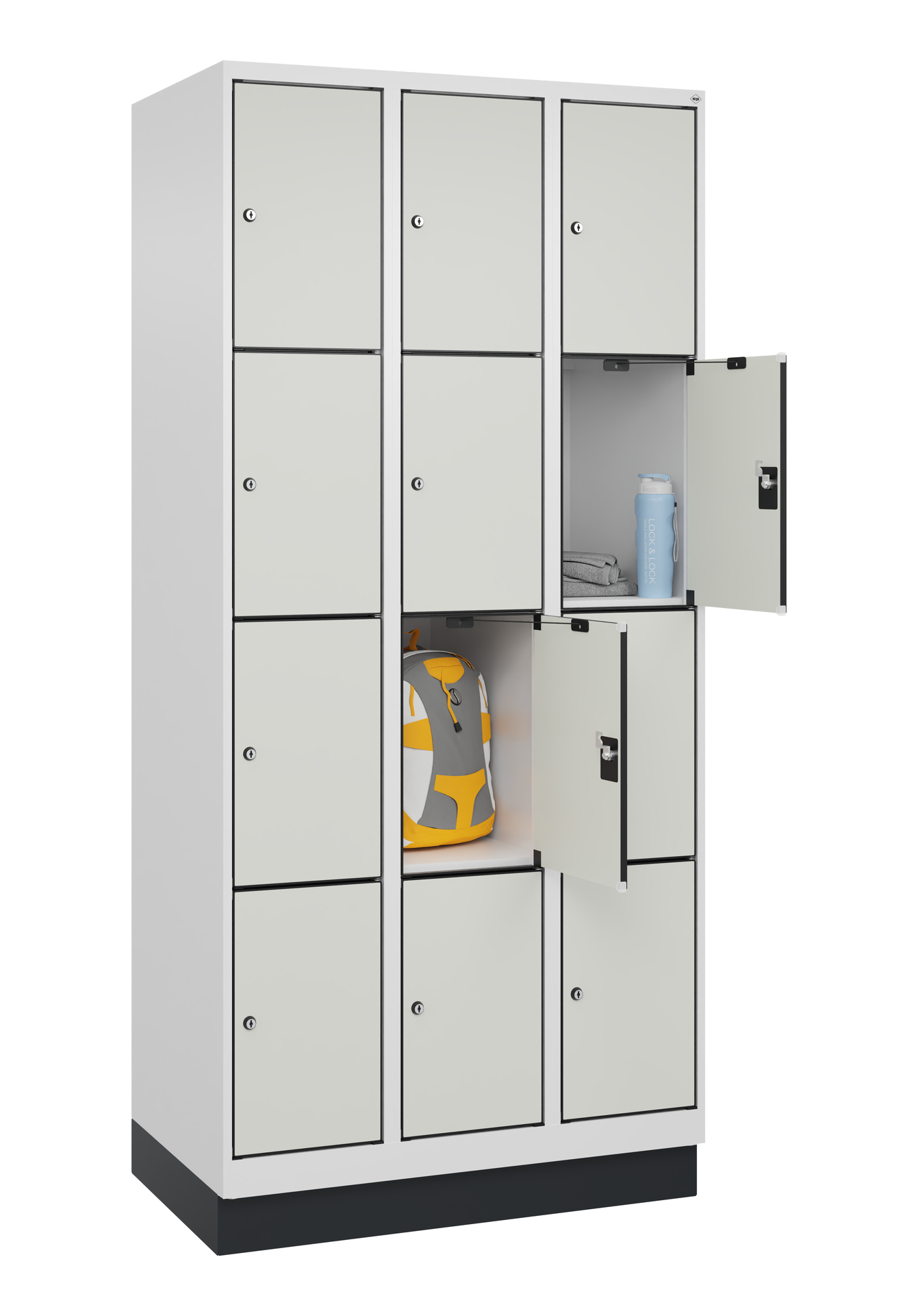 C+P Schlie�fachschrank Evolo PLUS, Sockel, 12 F�cher, 1950x900x500mm