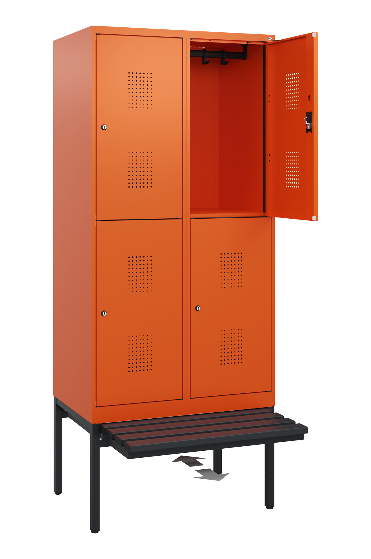 C+P Doppelstöckiger Spind Evolo PLUS, 4 Fächer, 1950x800x815mm
