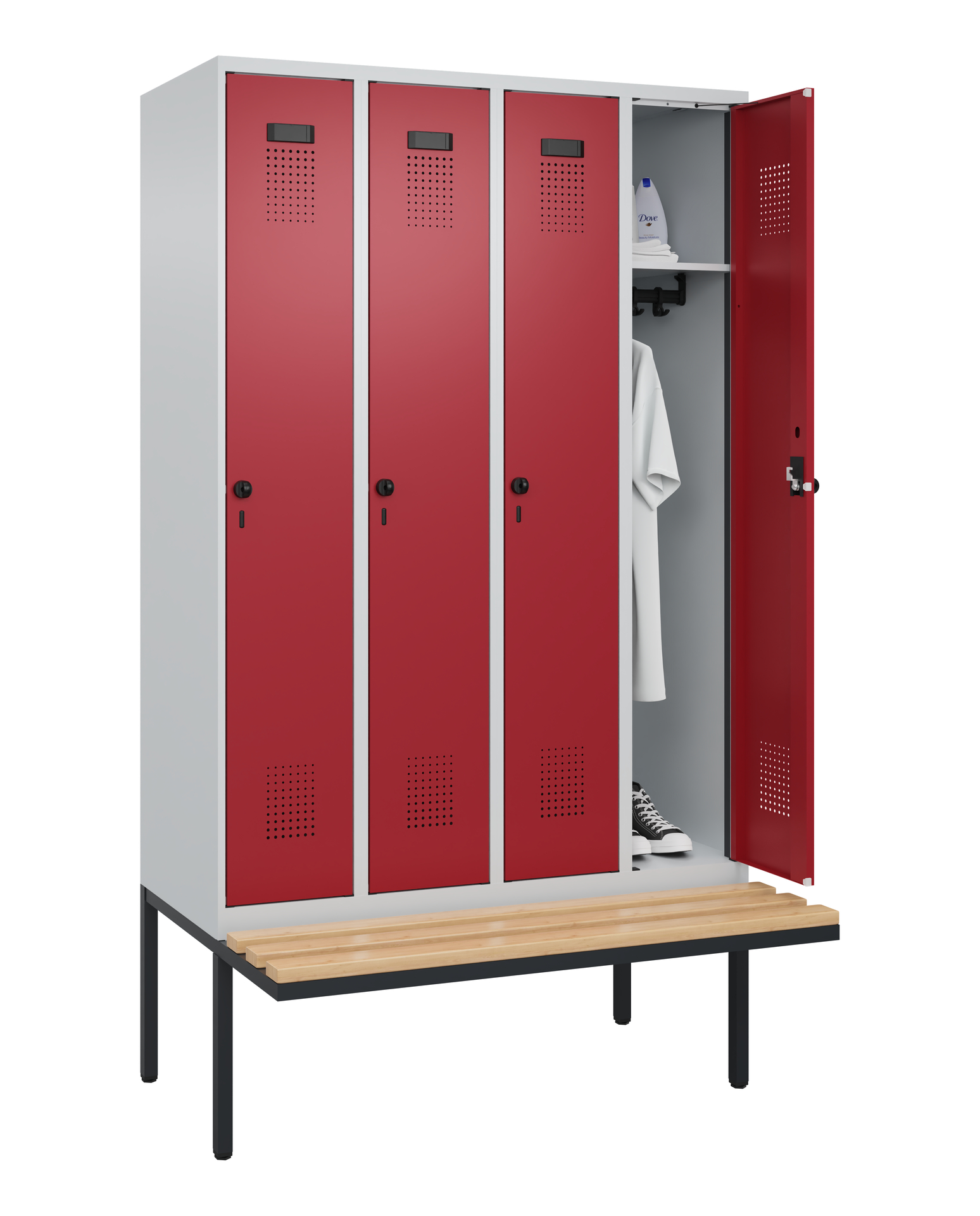 C+P Spind Evolo PLUS, Bank, 4 Abteile, 2120x1200x8