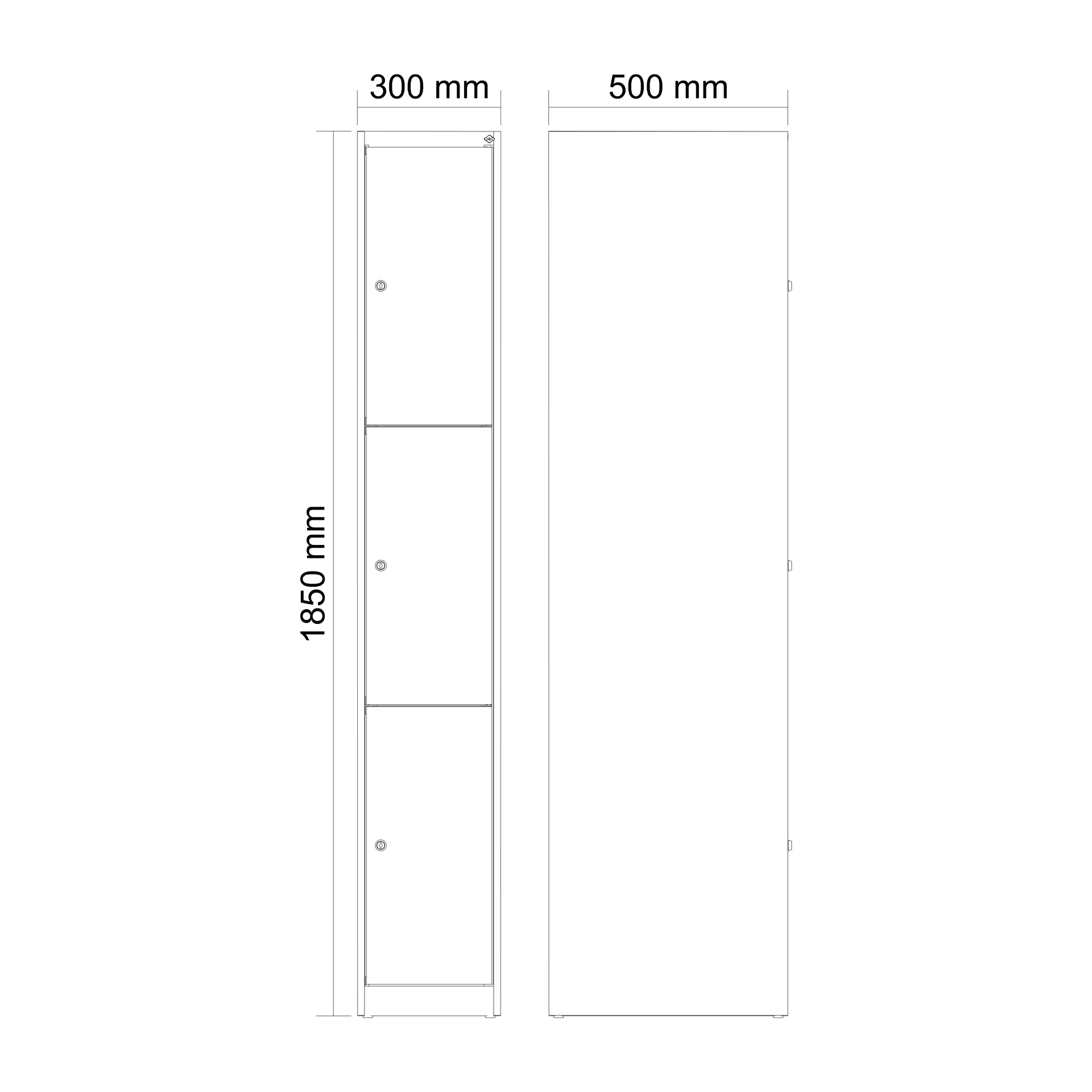 C+P Schließfachschrank Evolo PLUS, 1 Abteil, 1850x