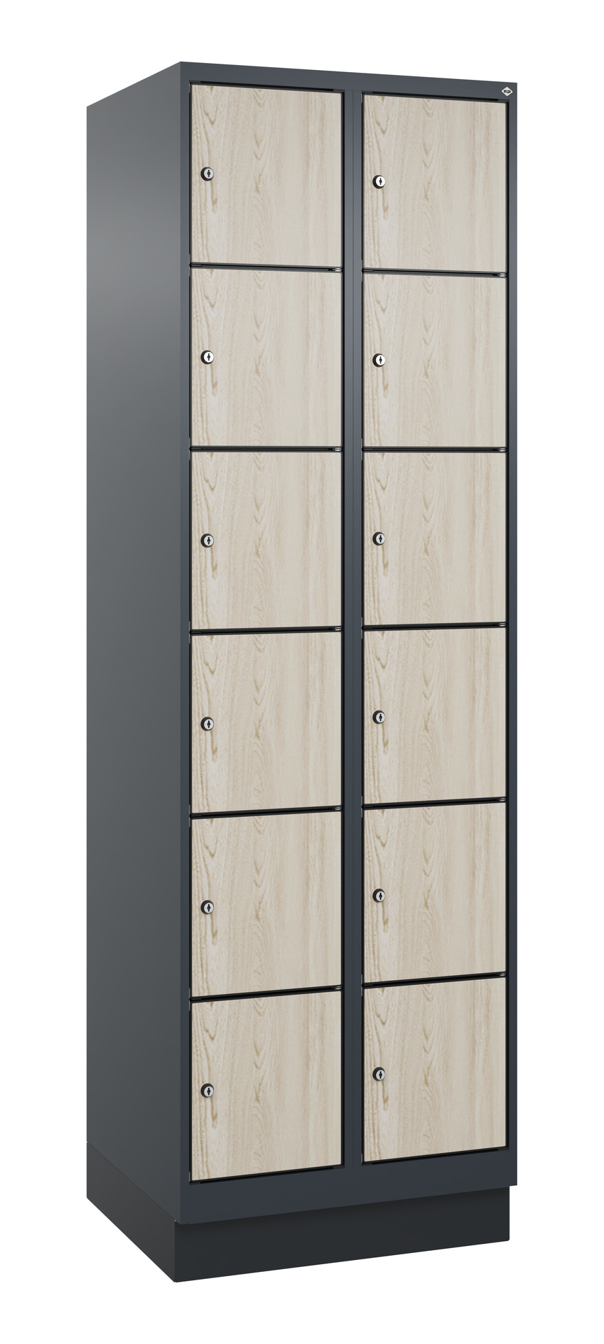 C+P Schlie�fachschrank Evolo PLUS, Sockel, 12 F�cher, 1950x600x500mm