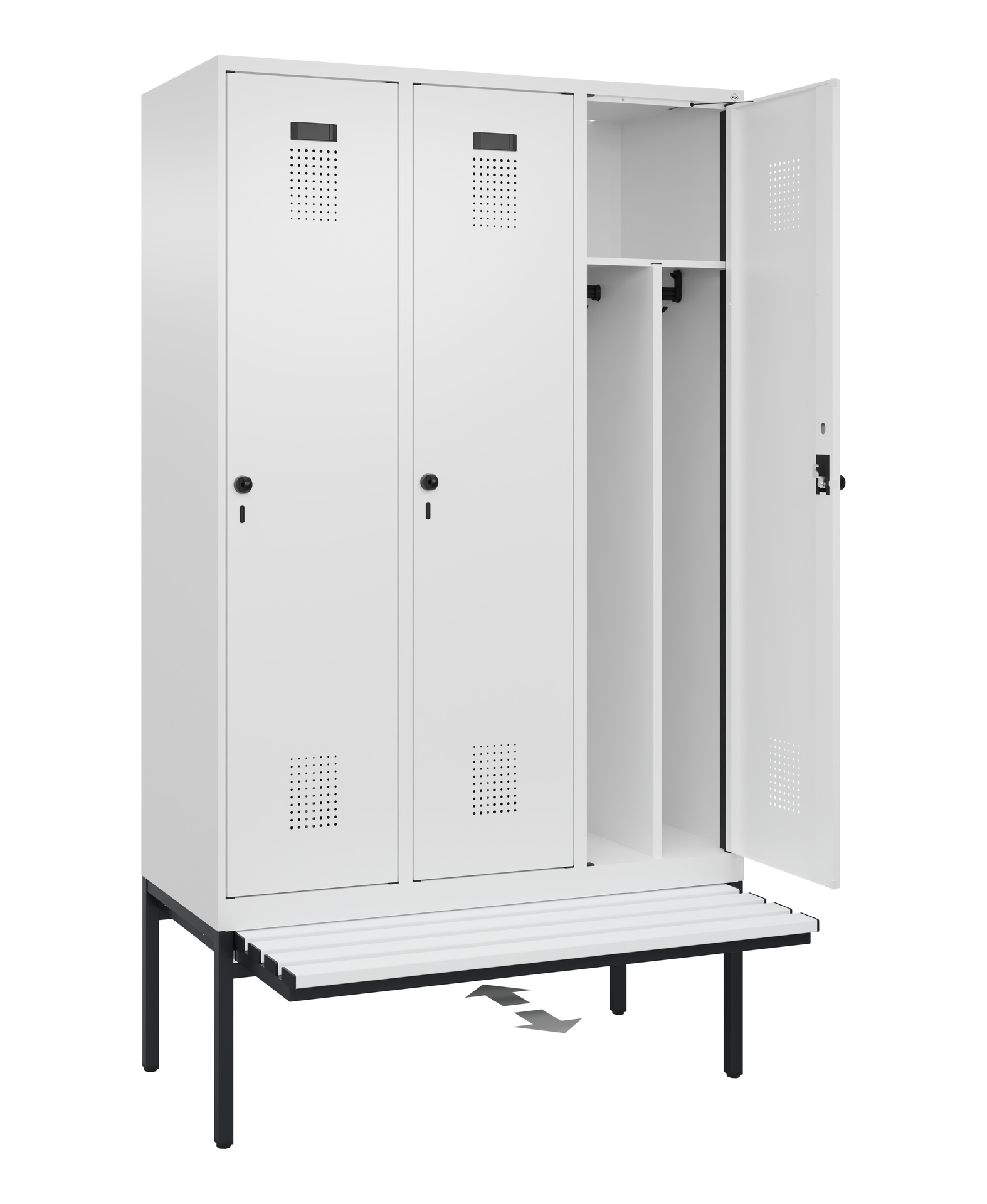 C+P Spind Evolo PLUS, Bank, 3 Abteile, 2120x1200x815mm