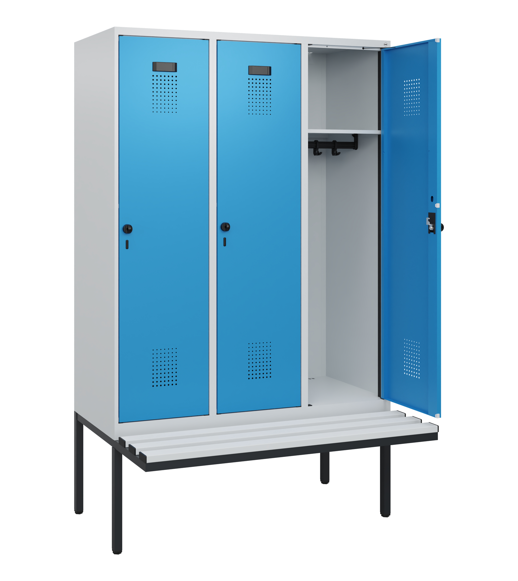 C+P Spind Evolo PLUS, Bank, 3 Abteile, 1950x1200x8