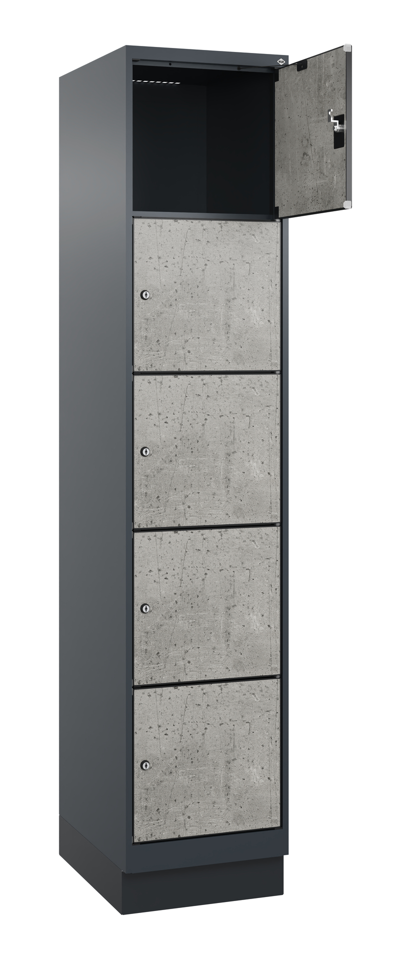 C+P Schlie�fachschrank Evolo PLUS, Sockel, 5 F�cher, 1950x400x500mm